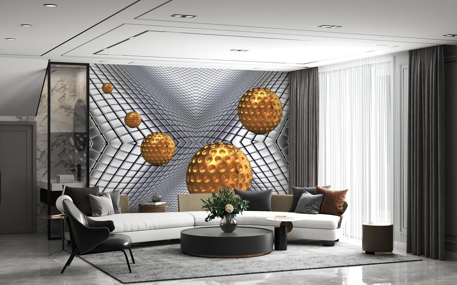 Fototapeta plávajúce zlaté tenisové loptičky