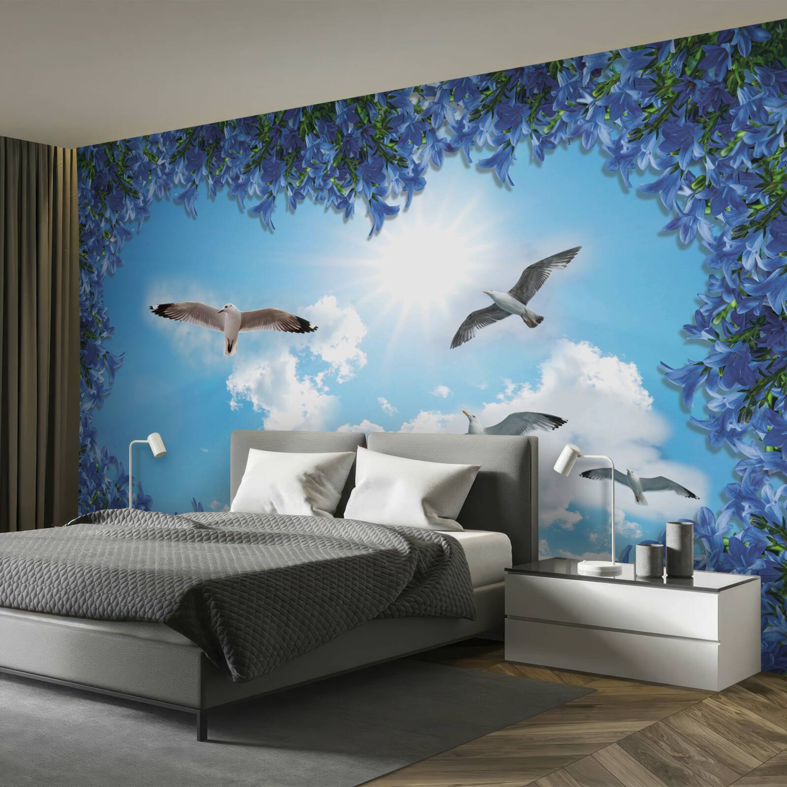 Fototapeta na modrej oblohe sú vznášajú čajky