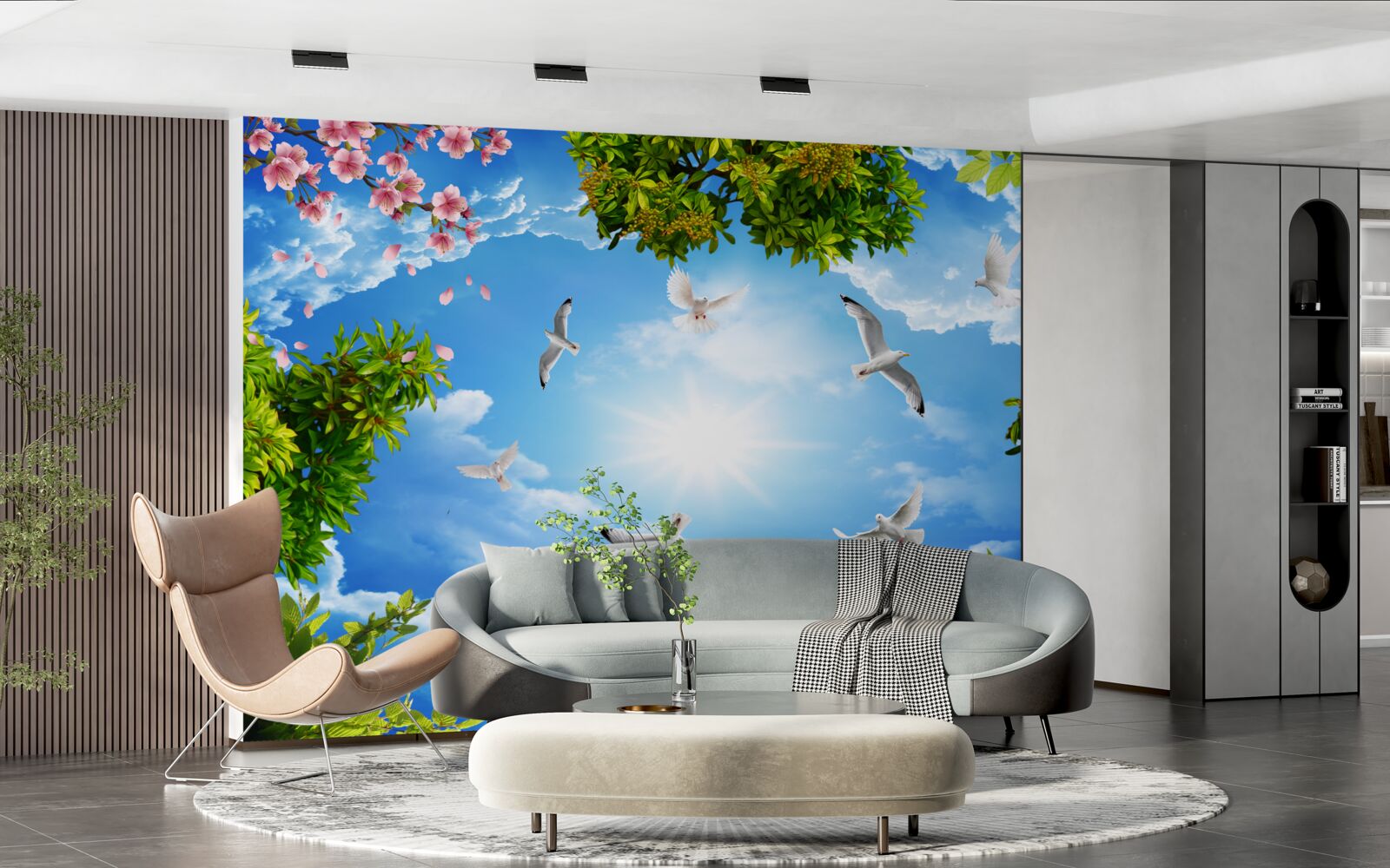 Fototapeta vtáky v lese si užívajú slnečný deň