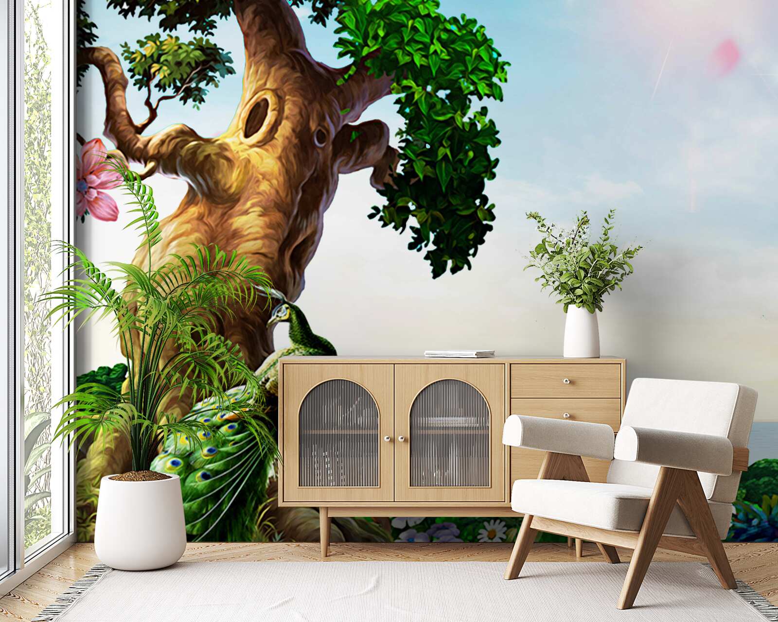 Fototapeta smaragdovej krajiny a ich obyvateľov na brehoch nádrží