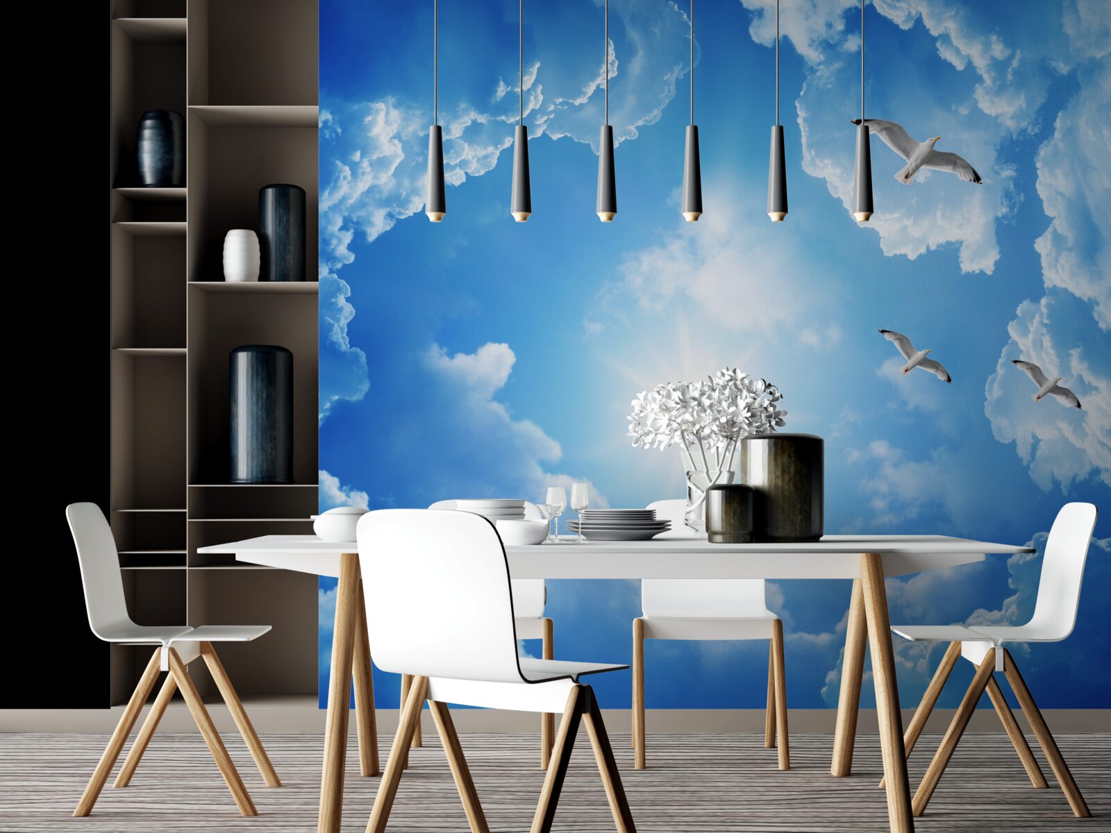 Fototapeta položte ruky na svetlomodrý oblak