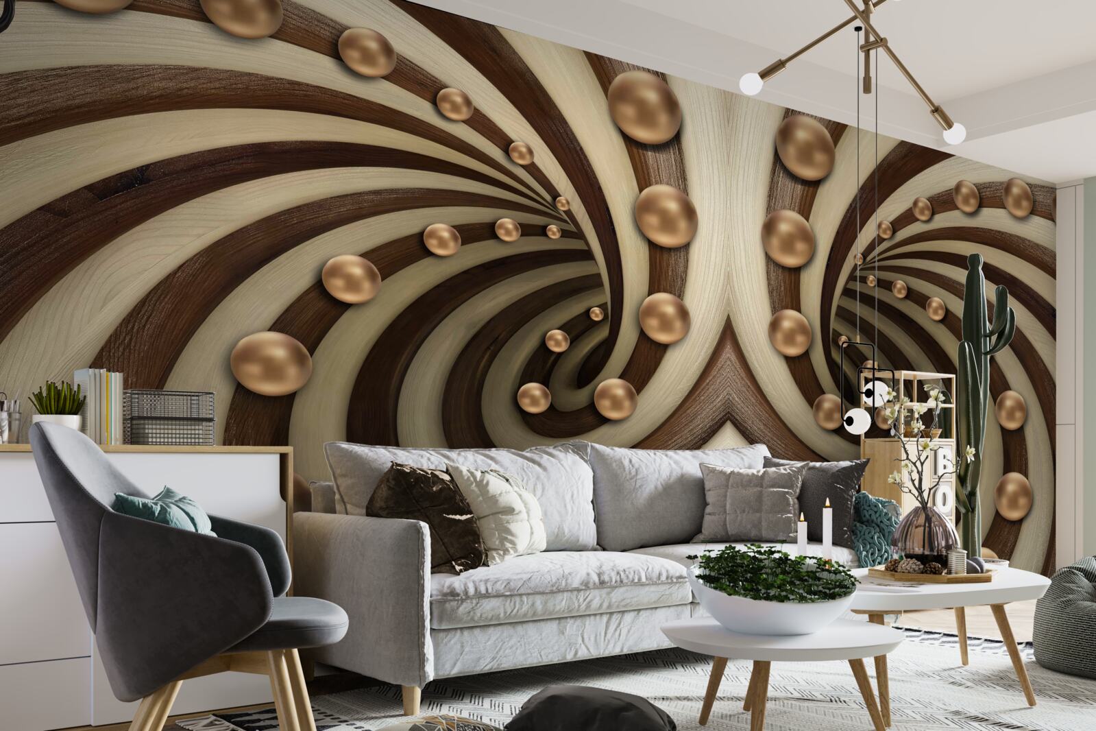 Fototapeta Na povrch padajú hrudky zlatistej farby