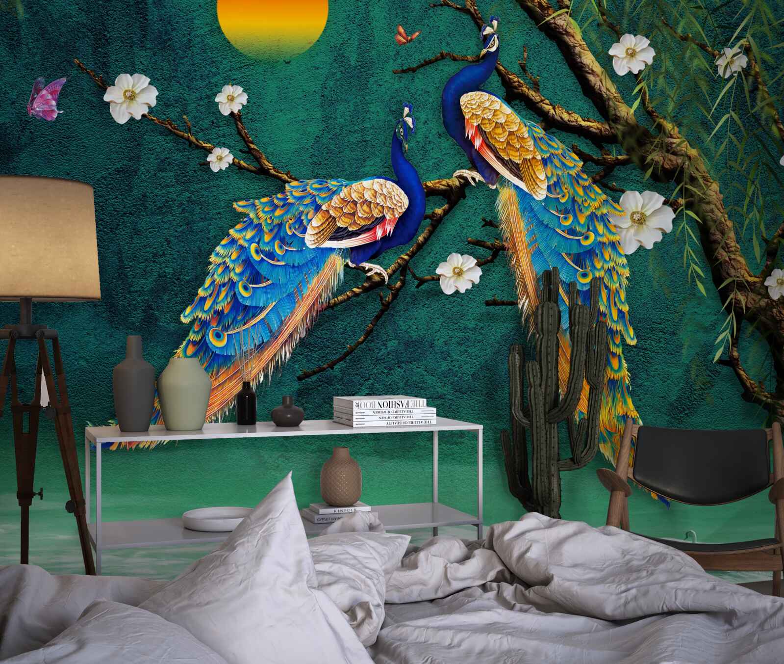 Fototapeta Pri západe slnka vydávajú pávy zvuky volania