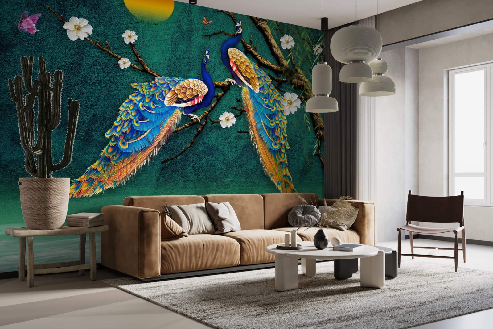 Fototapeta Pri západe slnka vydávajú pávy zvuky volania