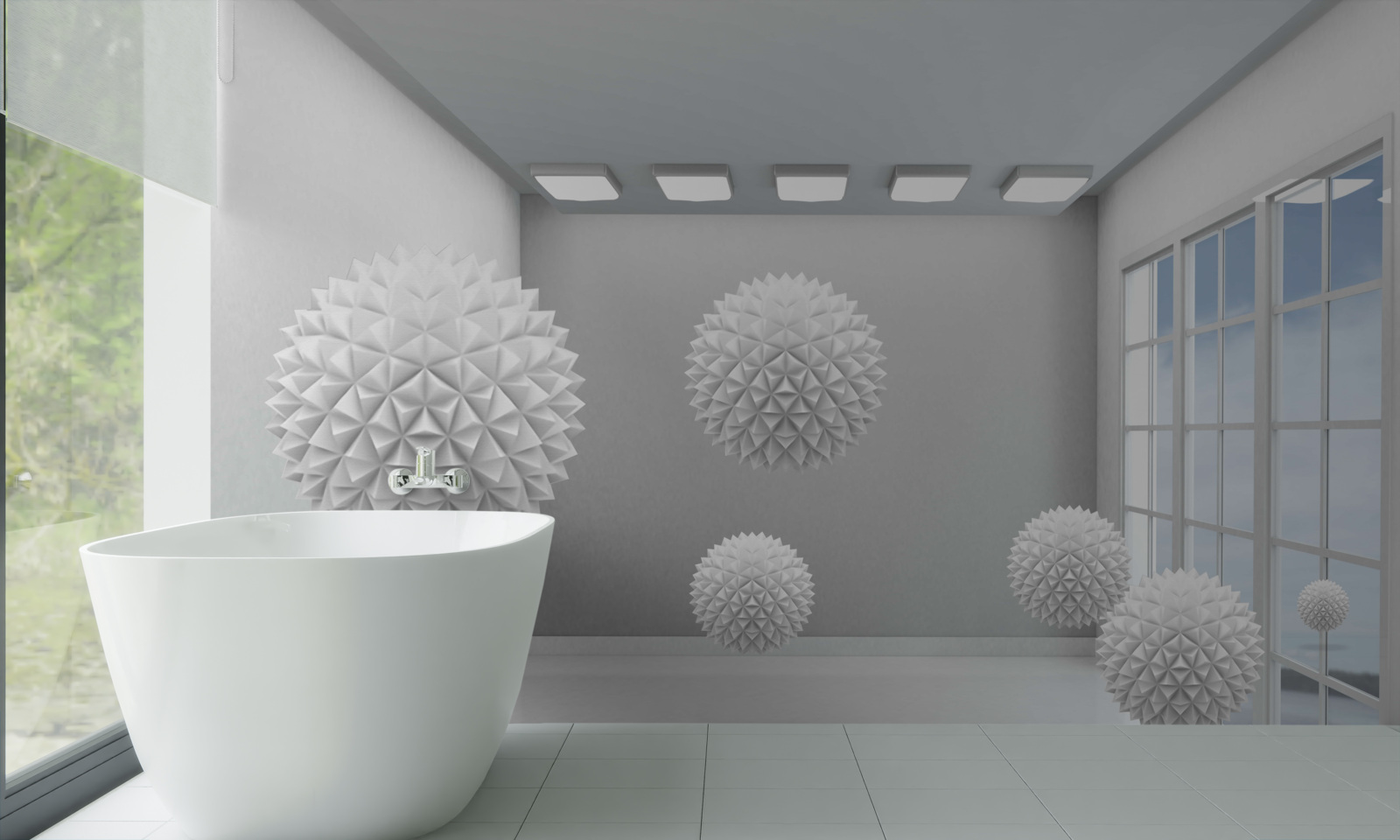 Fototapeta ostré biele gule vo svetlej miestnosti