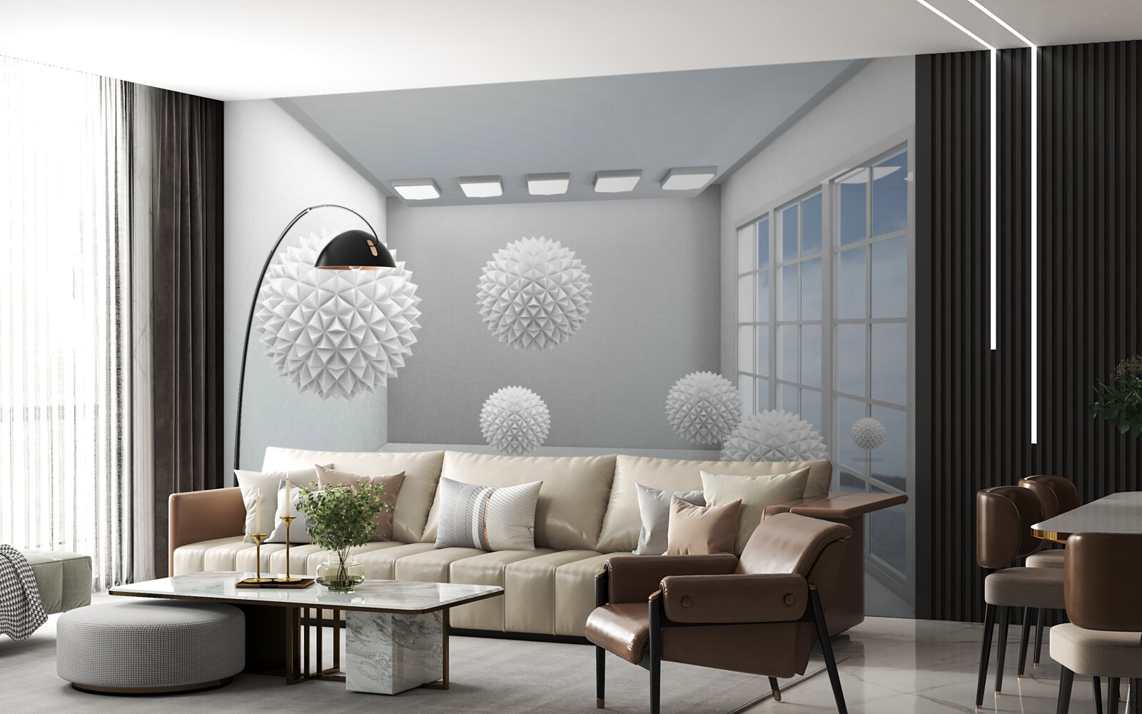 Fototapeta ostré biele gule vo svetlej miestnosti