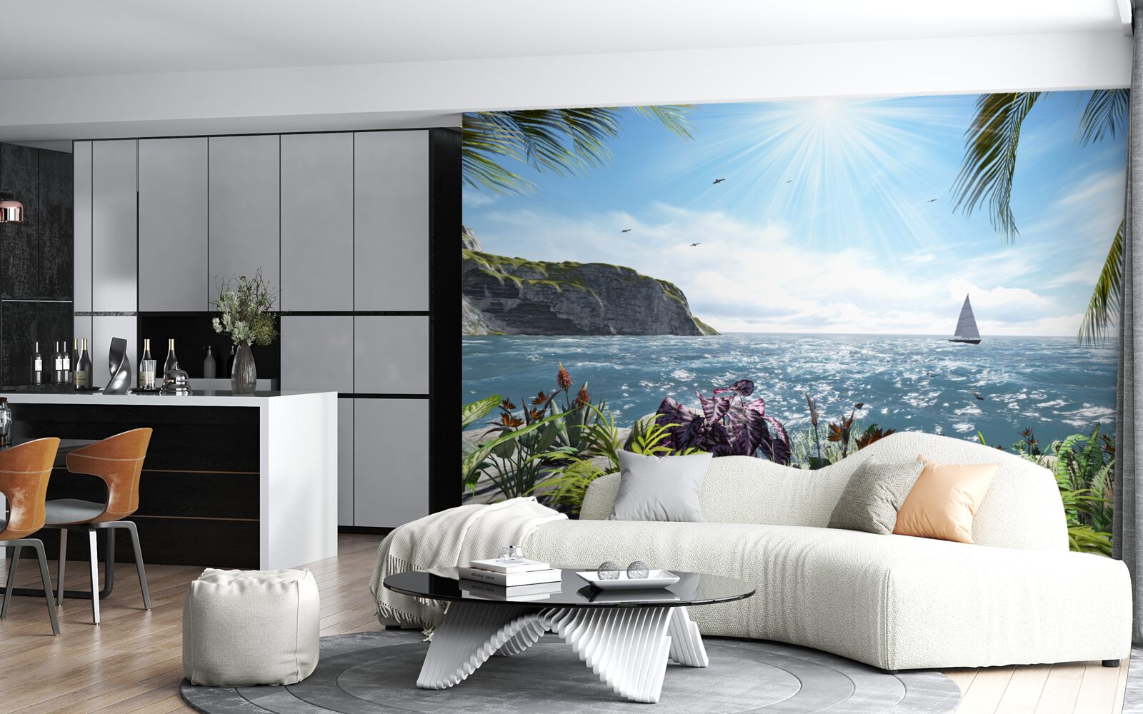 Fototapeta svetelné lúče osvetľujú morskú hladinu