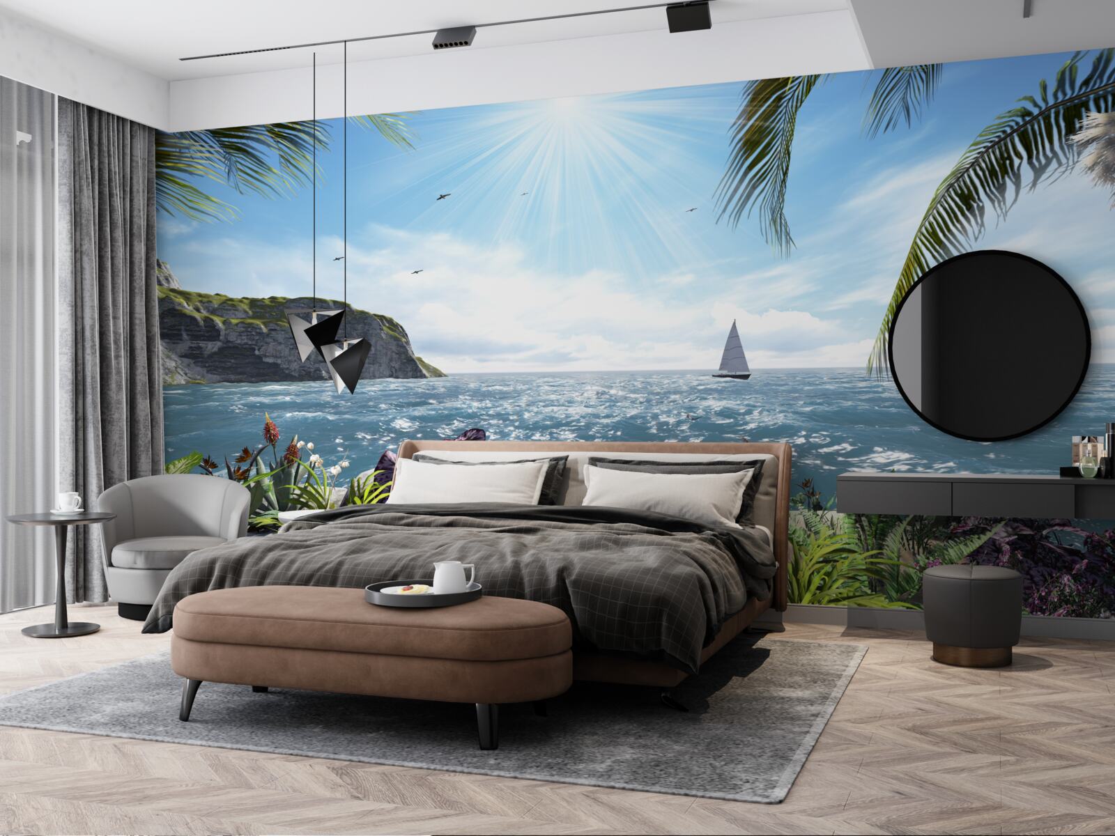 Fototapeta svetelné lúče osvetľujú morskú hladinu