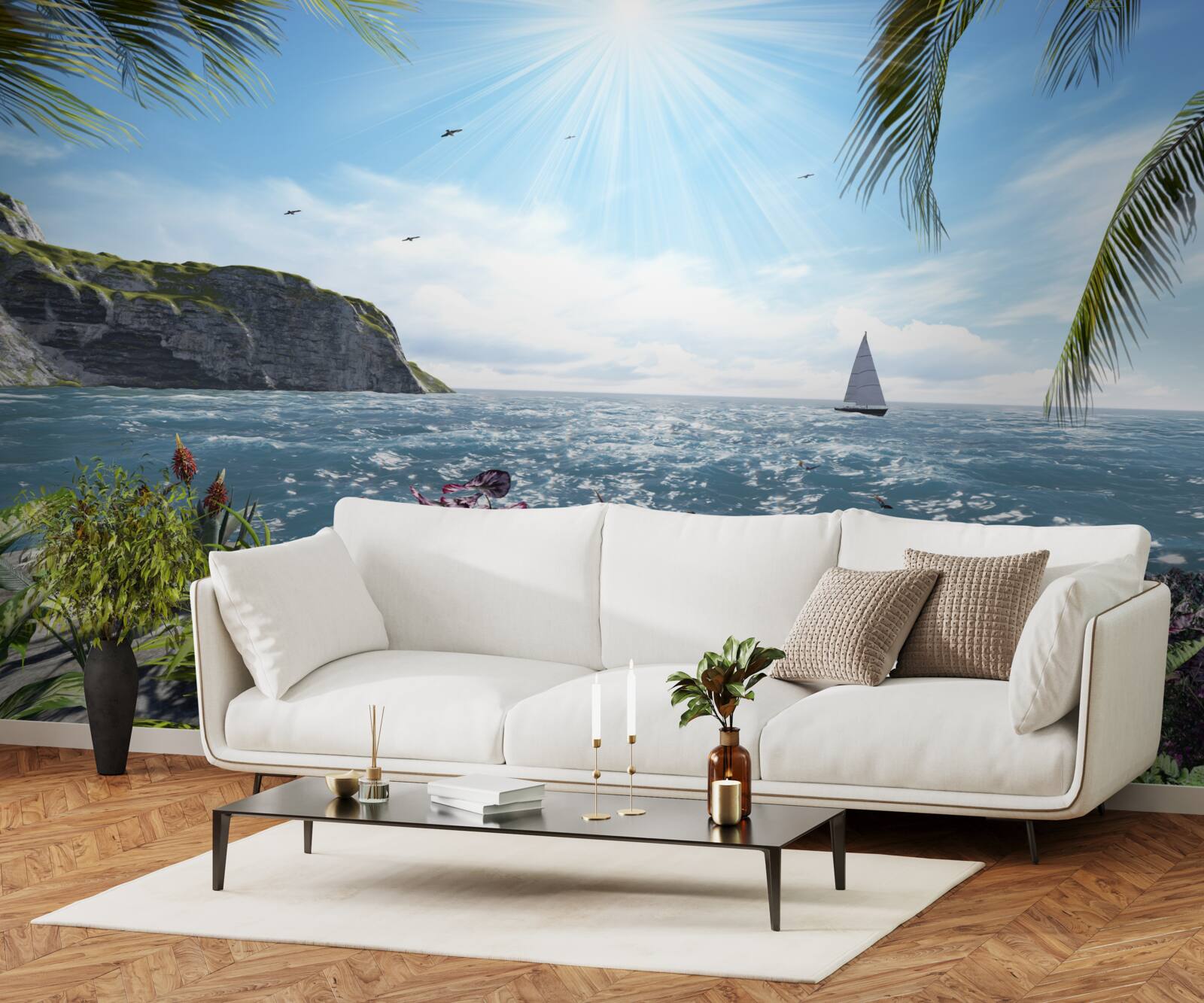 Fototapeta svetelné lúče osvetľujú morskú hladinu