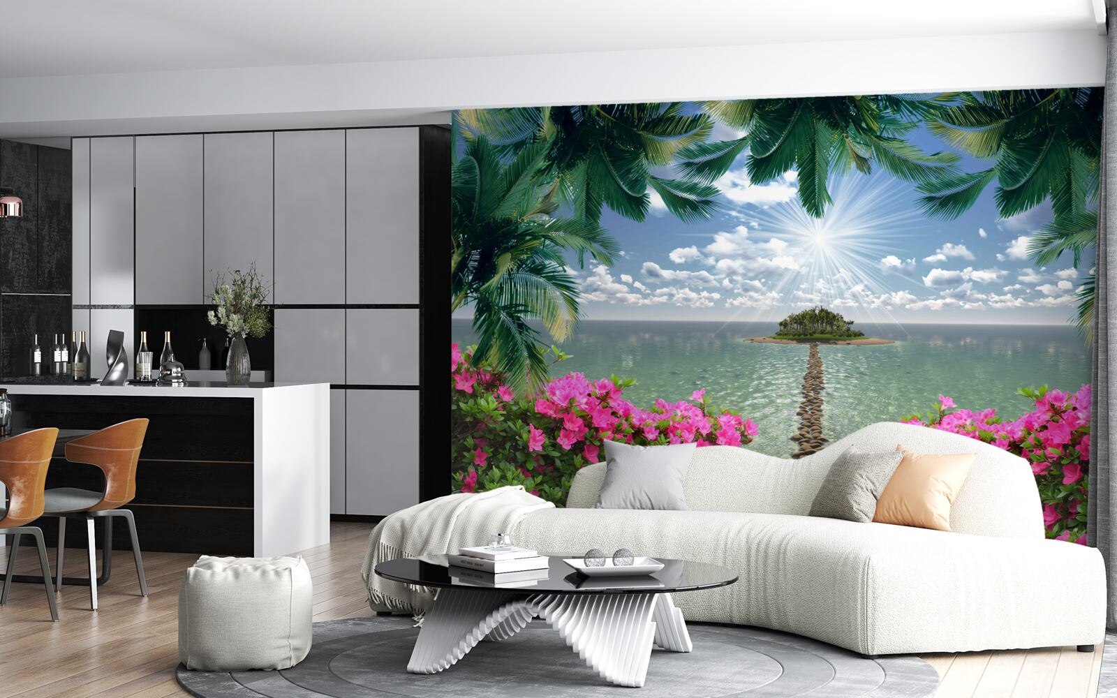 Fototapeta kamenná cesta vedúca na ostrov v oceáne