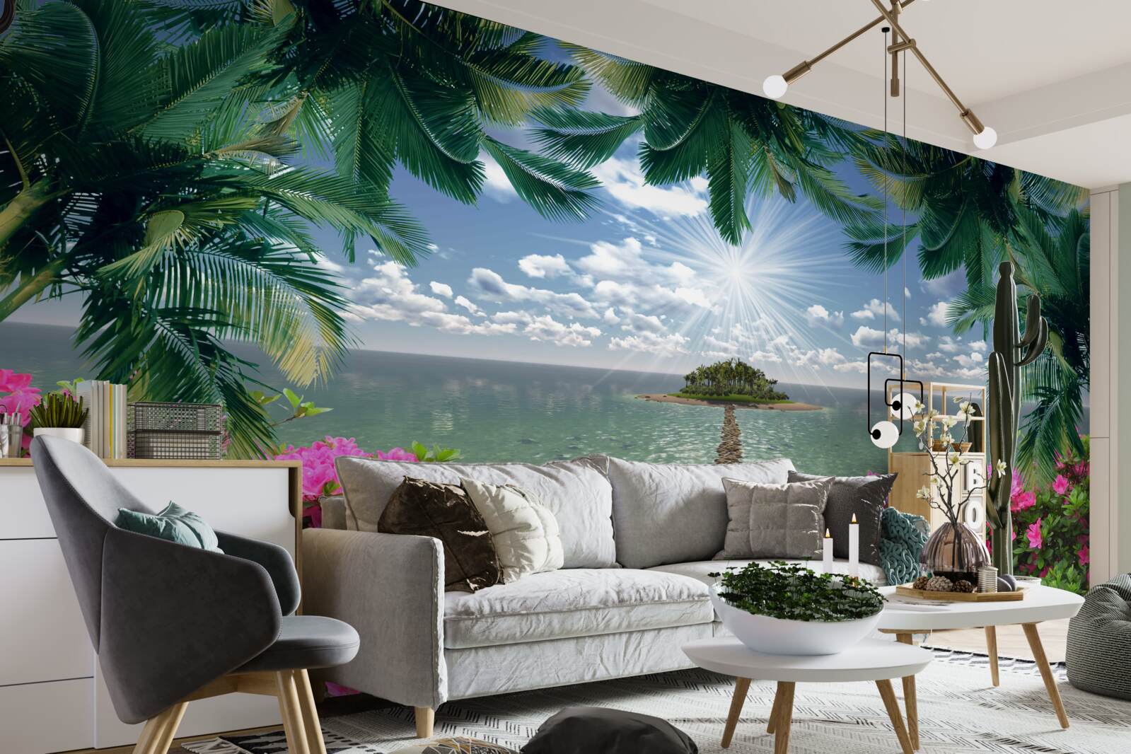 Fototapeta kamenná cesta vedúca na ostrov v oceáne