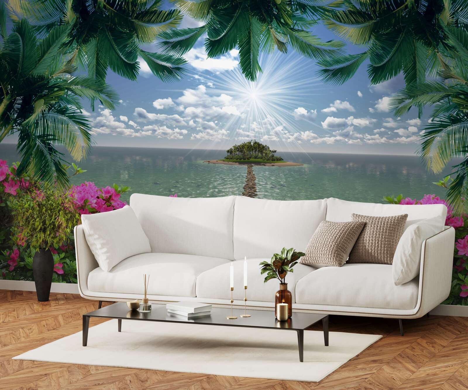 Fototapeta kamenná cesta vedúca na ostrov v oceáne