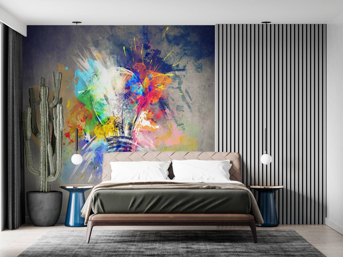 Fototapeta žiarivá farebná žiarovka