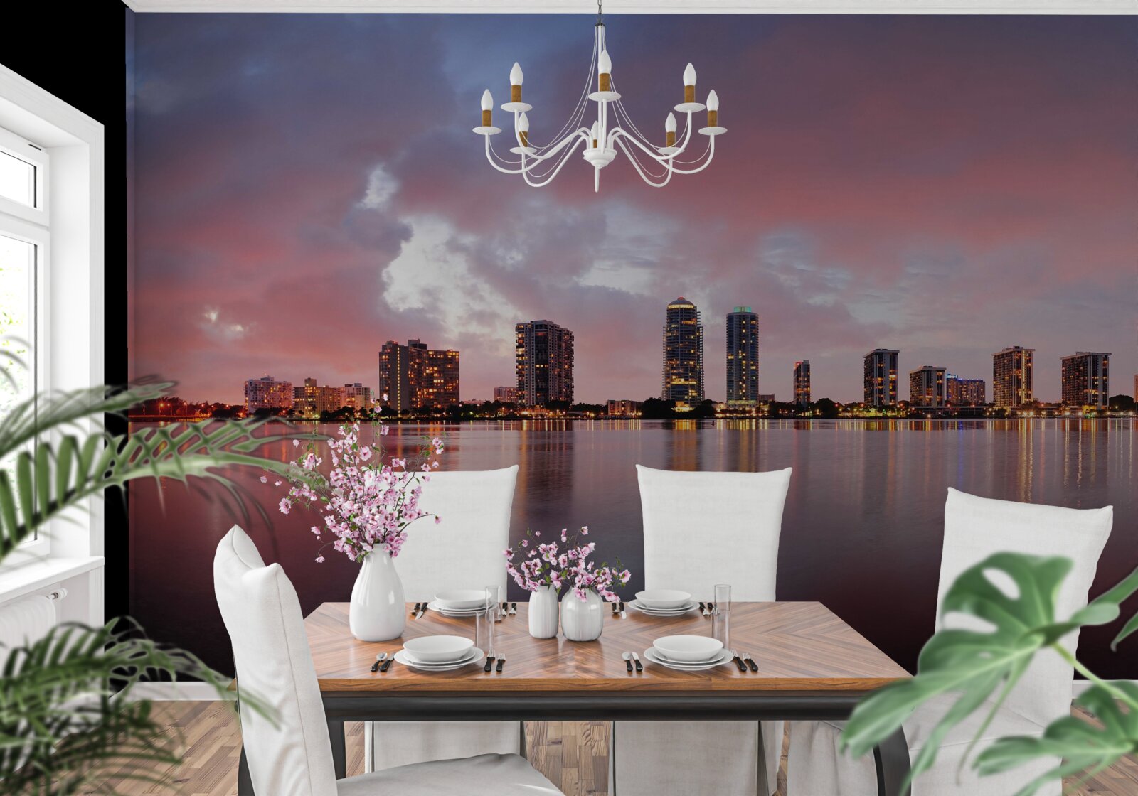 Fototapeta pohľad na mesto zložené na vodnej hladine