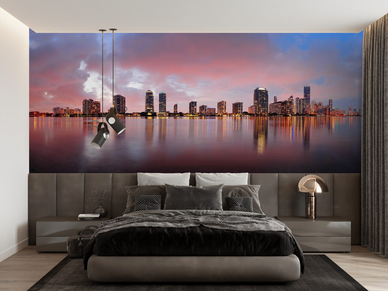 Fototapeta pohľad na mesto zložené na vodnej hladine