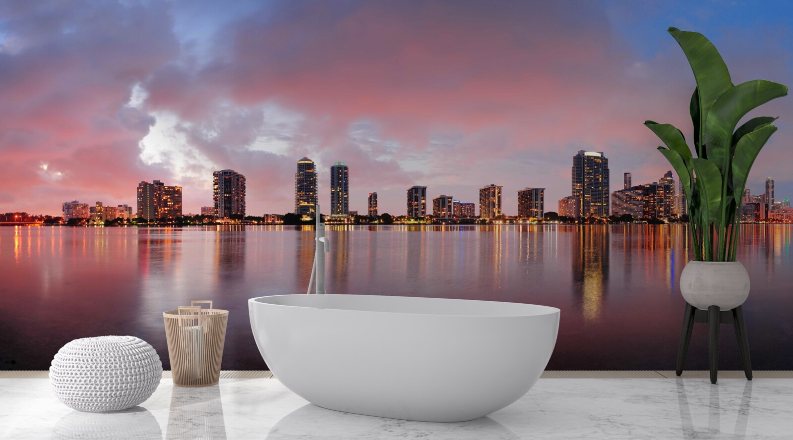 Fototapeta pohľad na mesto zložené na vodnej hladine