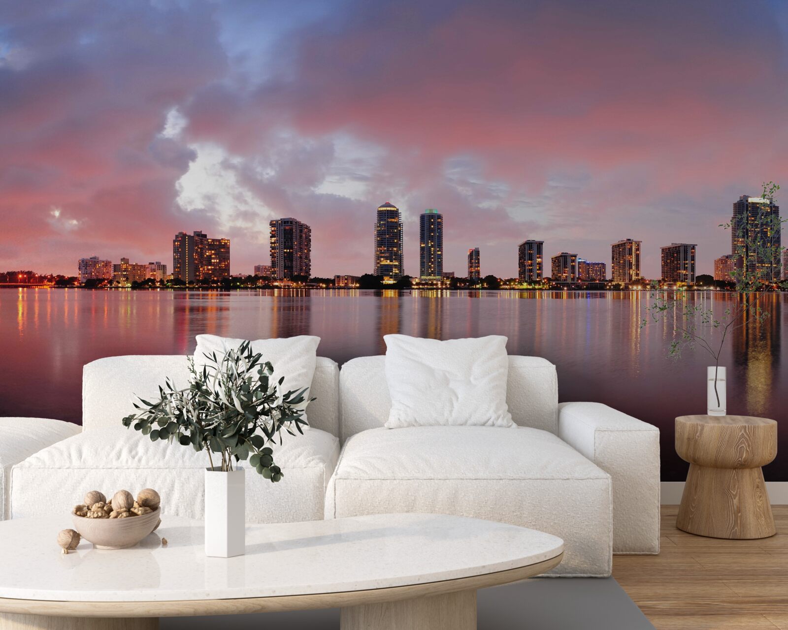 Fototapeta pohľad na mesto zložené na vodnej hladine