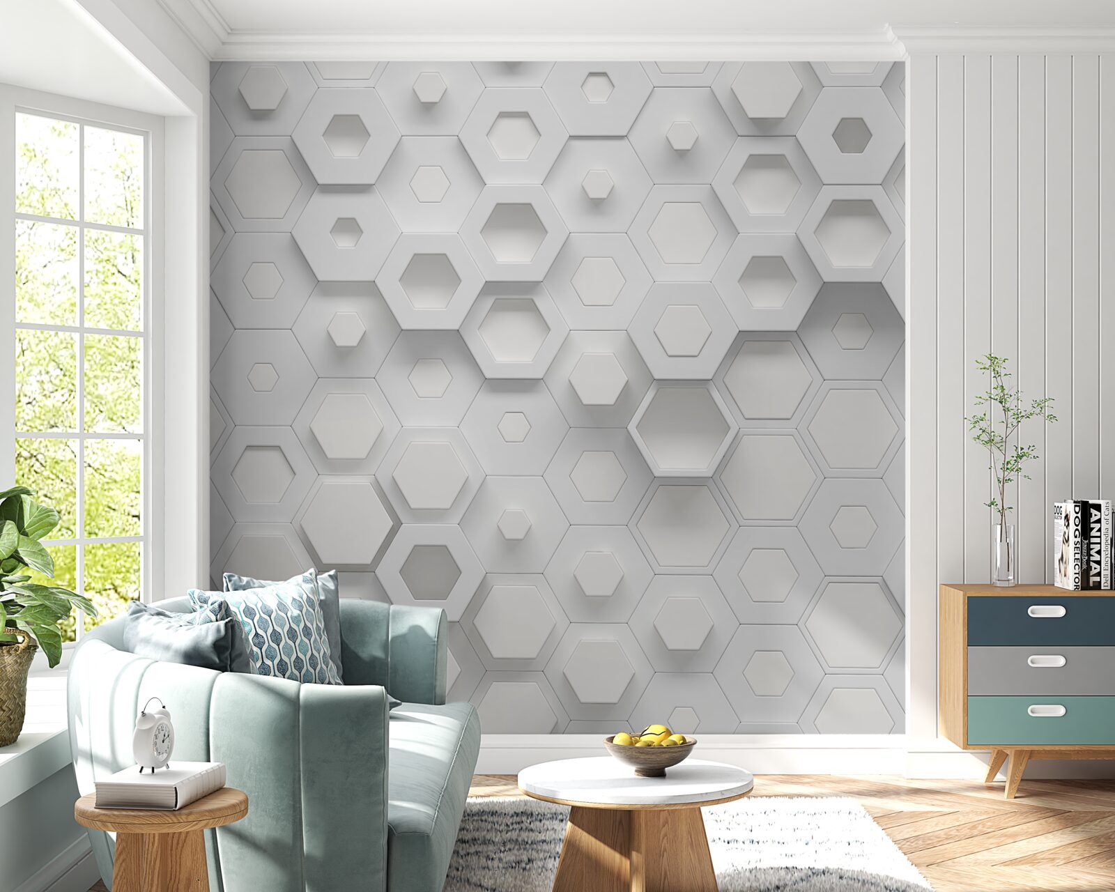 Fototapeta priestranné biele vzory