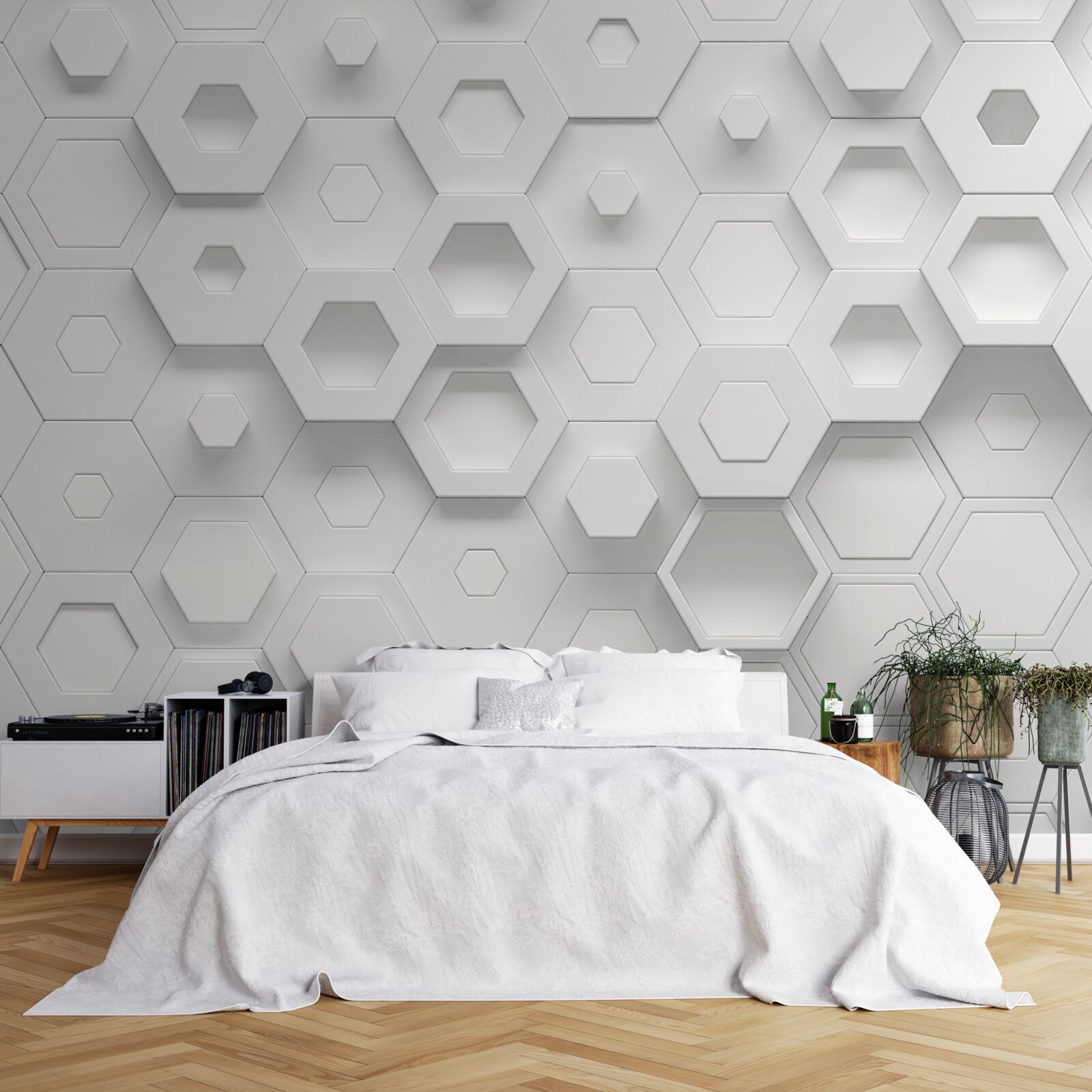 Fototapeta priestranné biele vzory