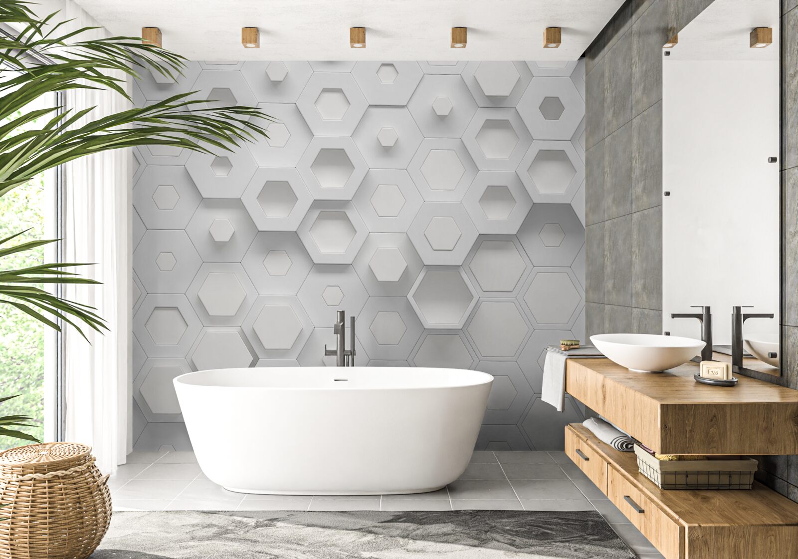 Fototapeta priestranné biele vzory