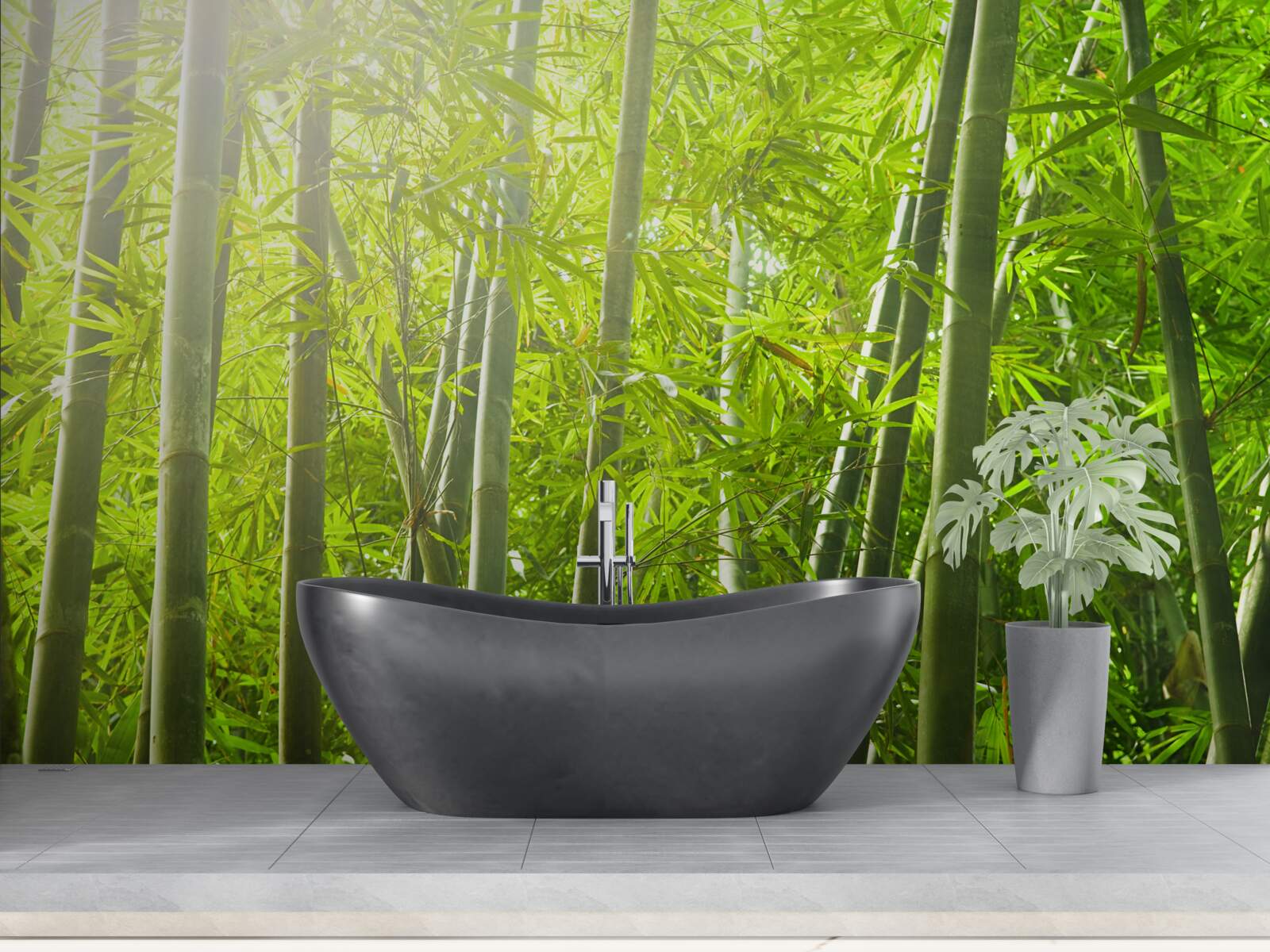 Fototapeta husté bambusové chatrče