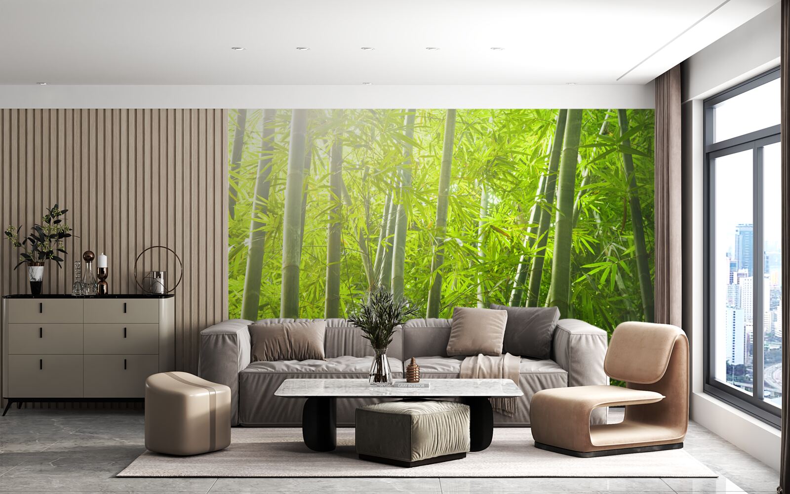 Fototapeta husté bambusové chatrče