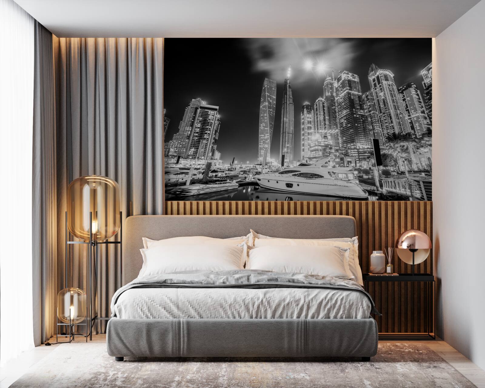 Fototapeta mesto v čiernej a bielej farbe