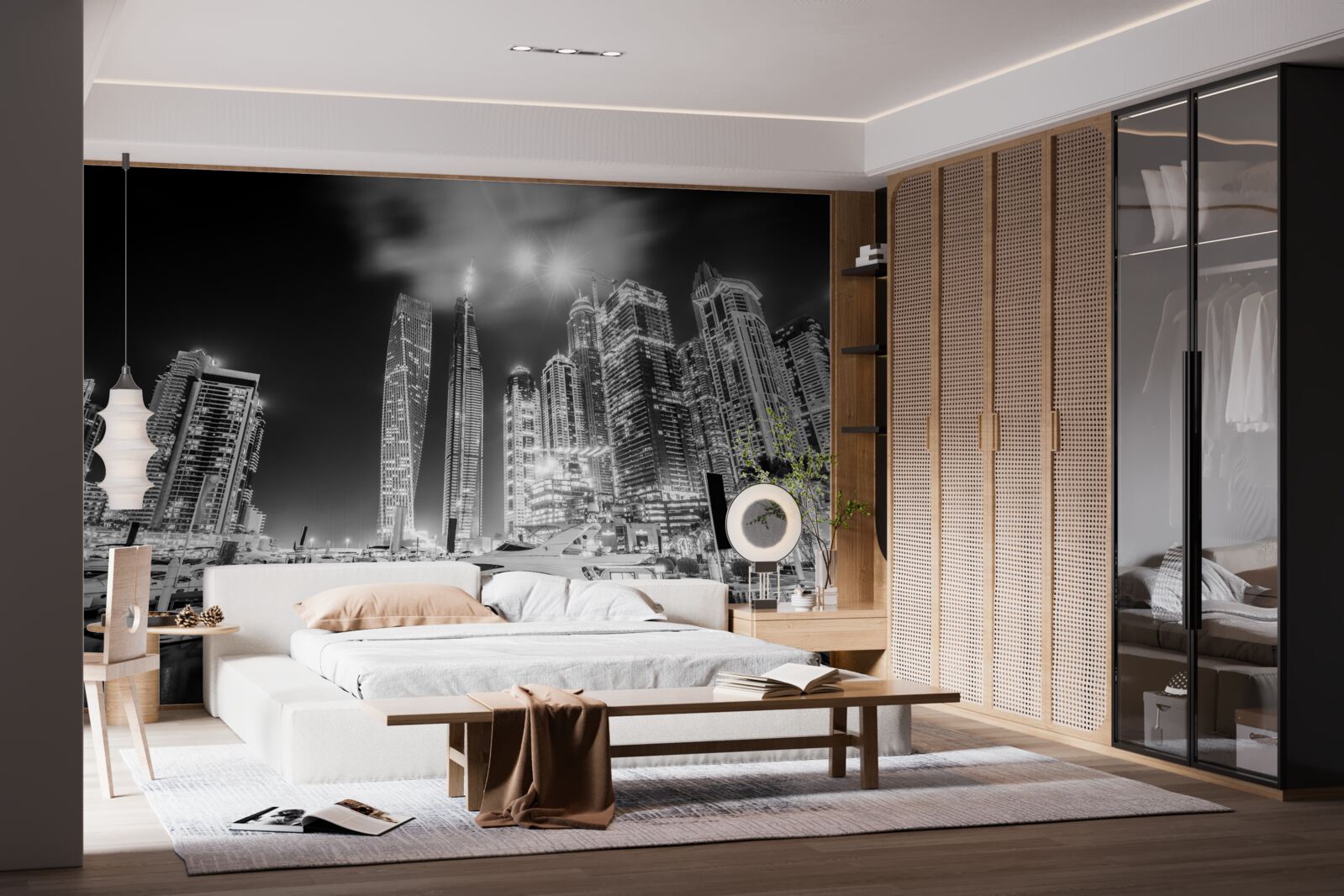 Fototapeta mesto v čiernej a bielej farbe