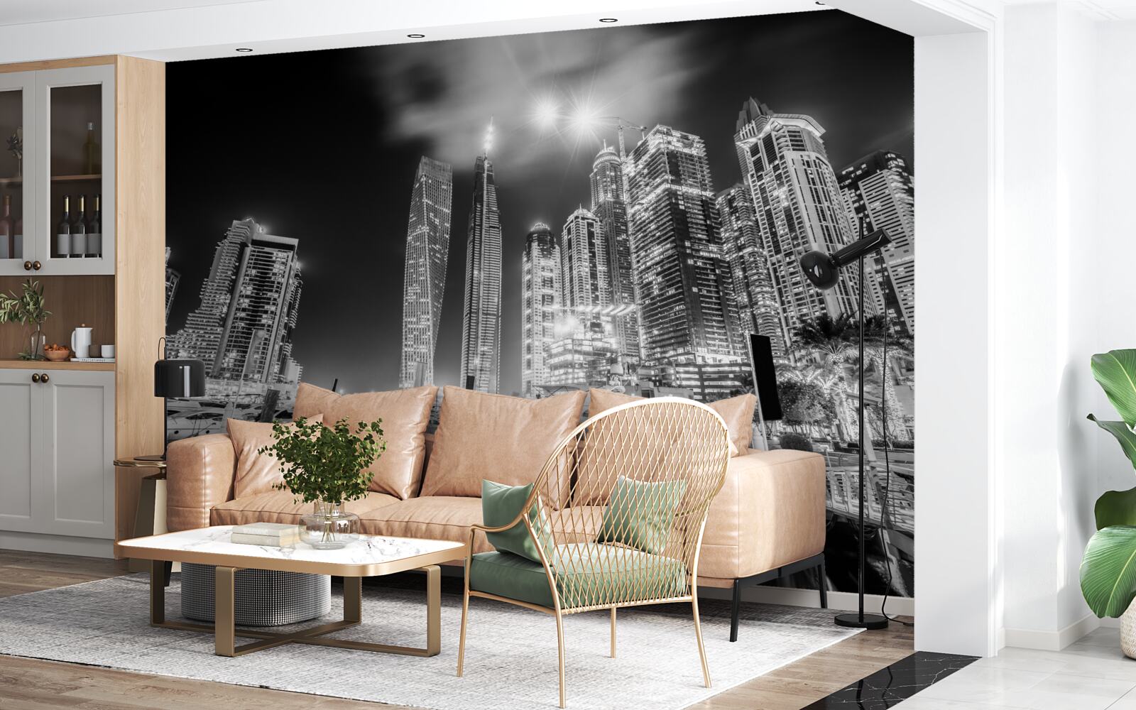 Fototapeta mesto v čiernej a bielej farbe