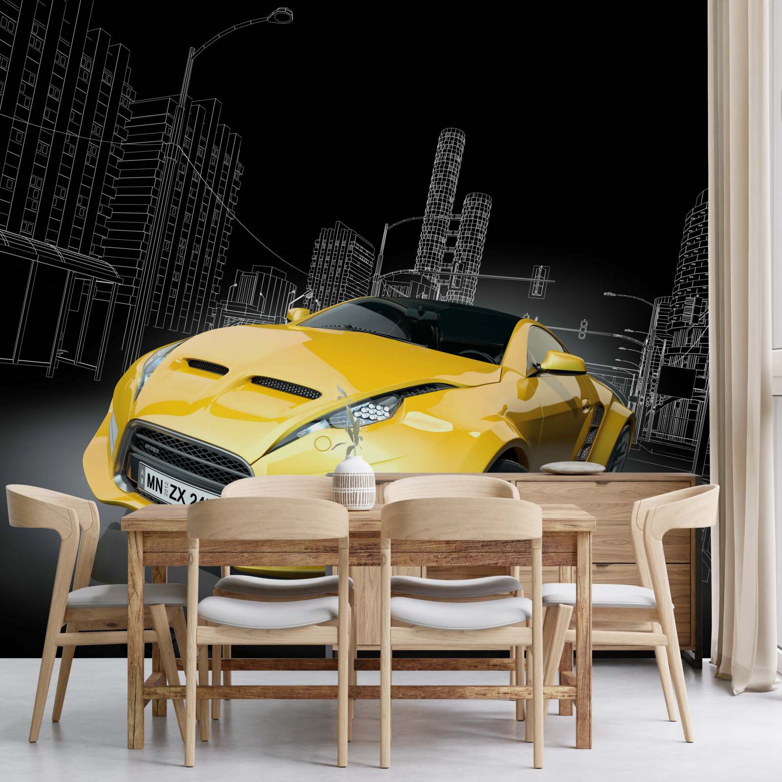 Fototapeta Žlté športové auto