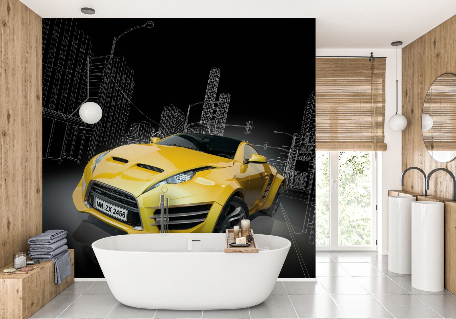 Fototapeta Žlté športové auto