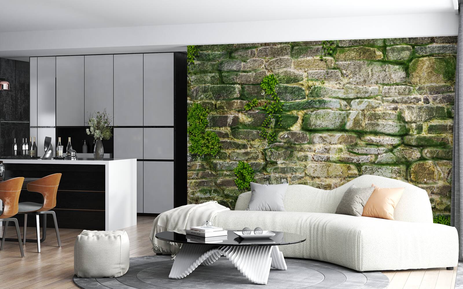 Fototapeta starý kameň pokrytý macho