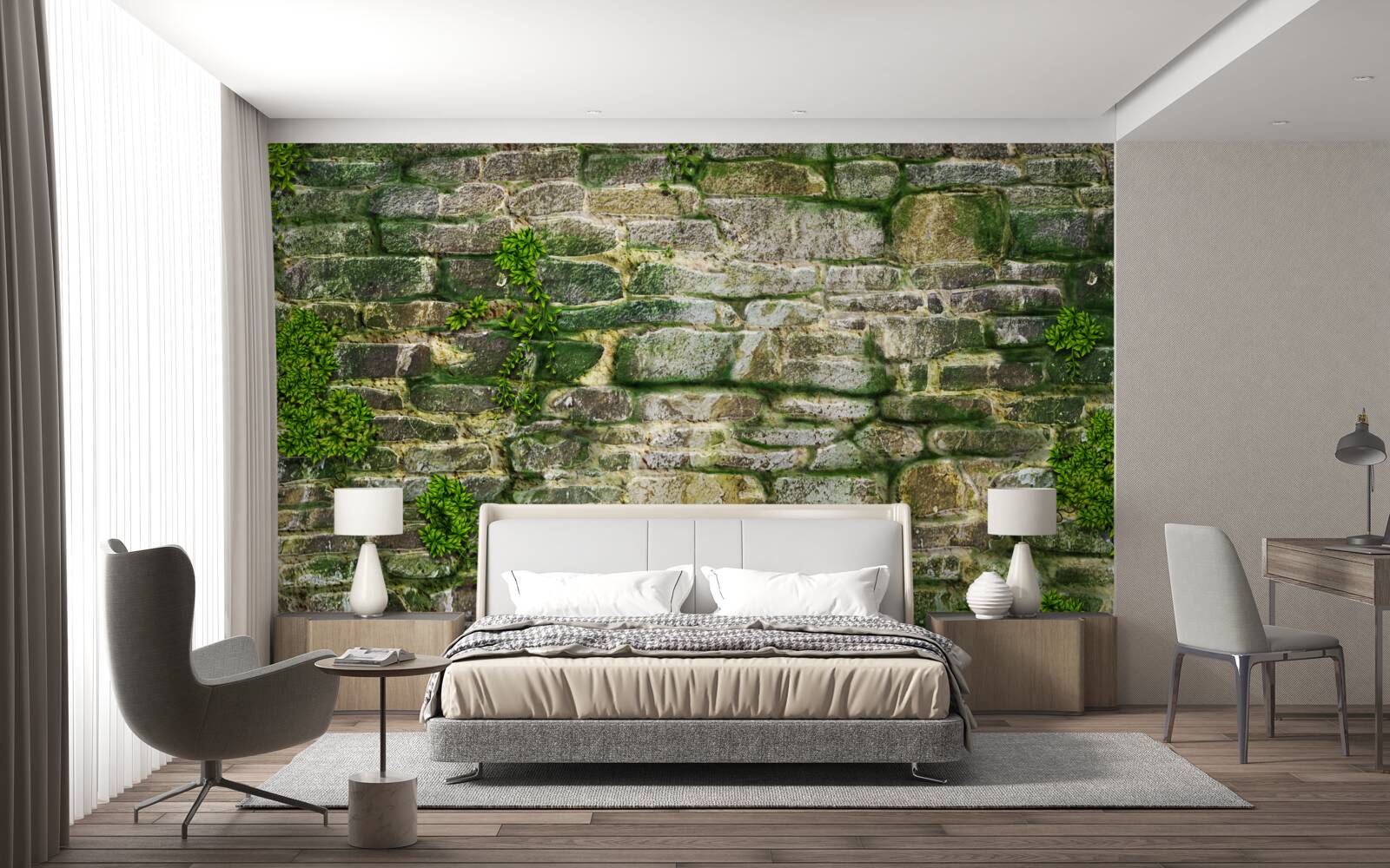 Fototapeta starý kameň pokrytý macho