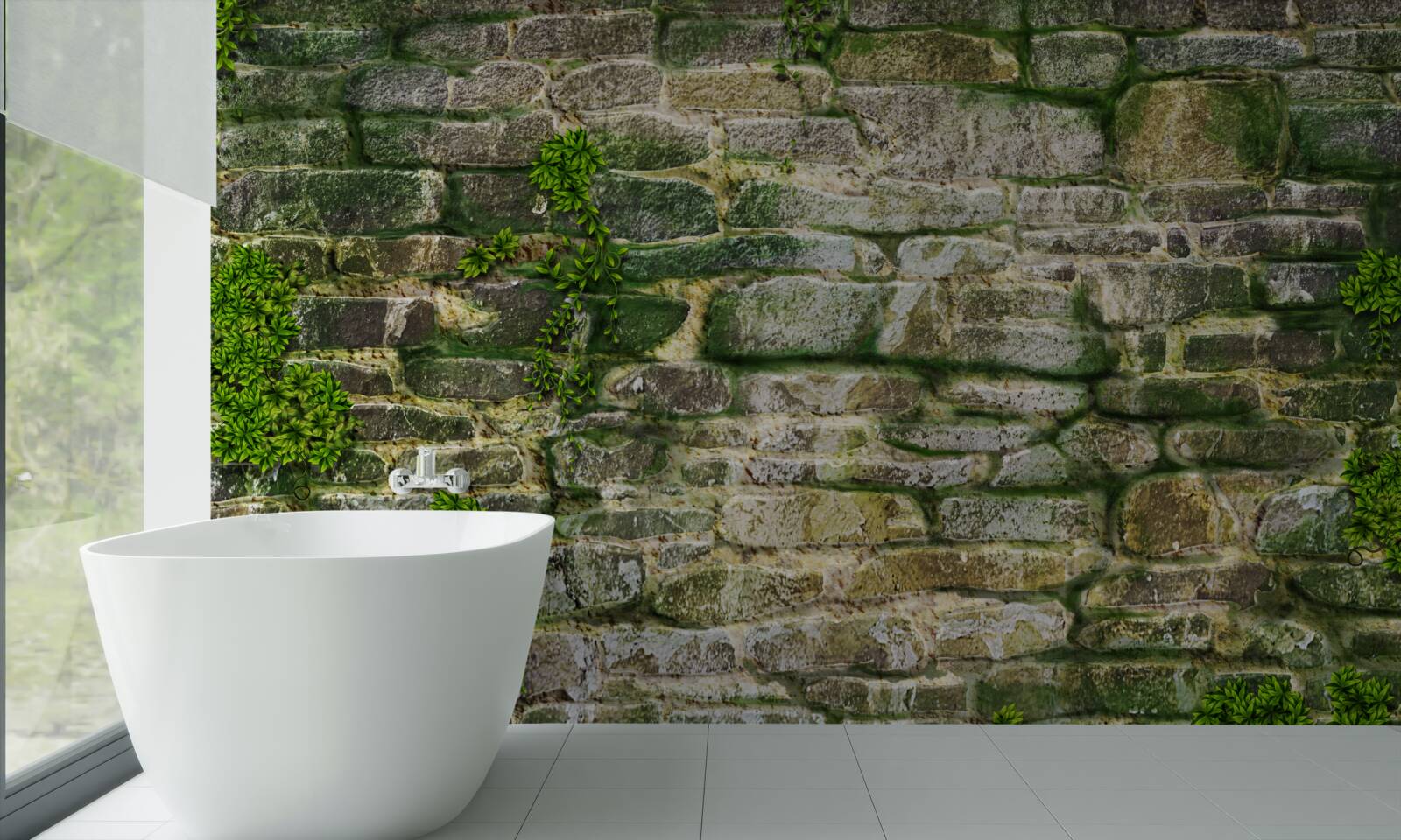 Fototapeta starý kameň pokrytý macho