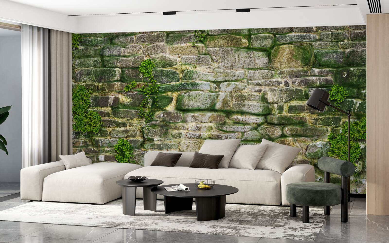 Fototapeta starý kameň pokrytý macho