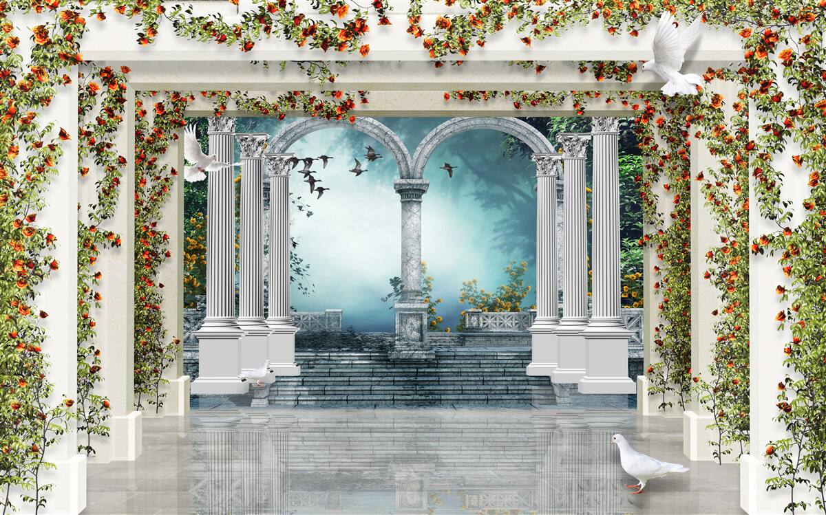 Fototapeta biele nohy zdobené kvetmi