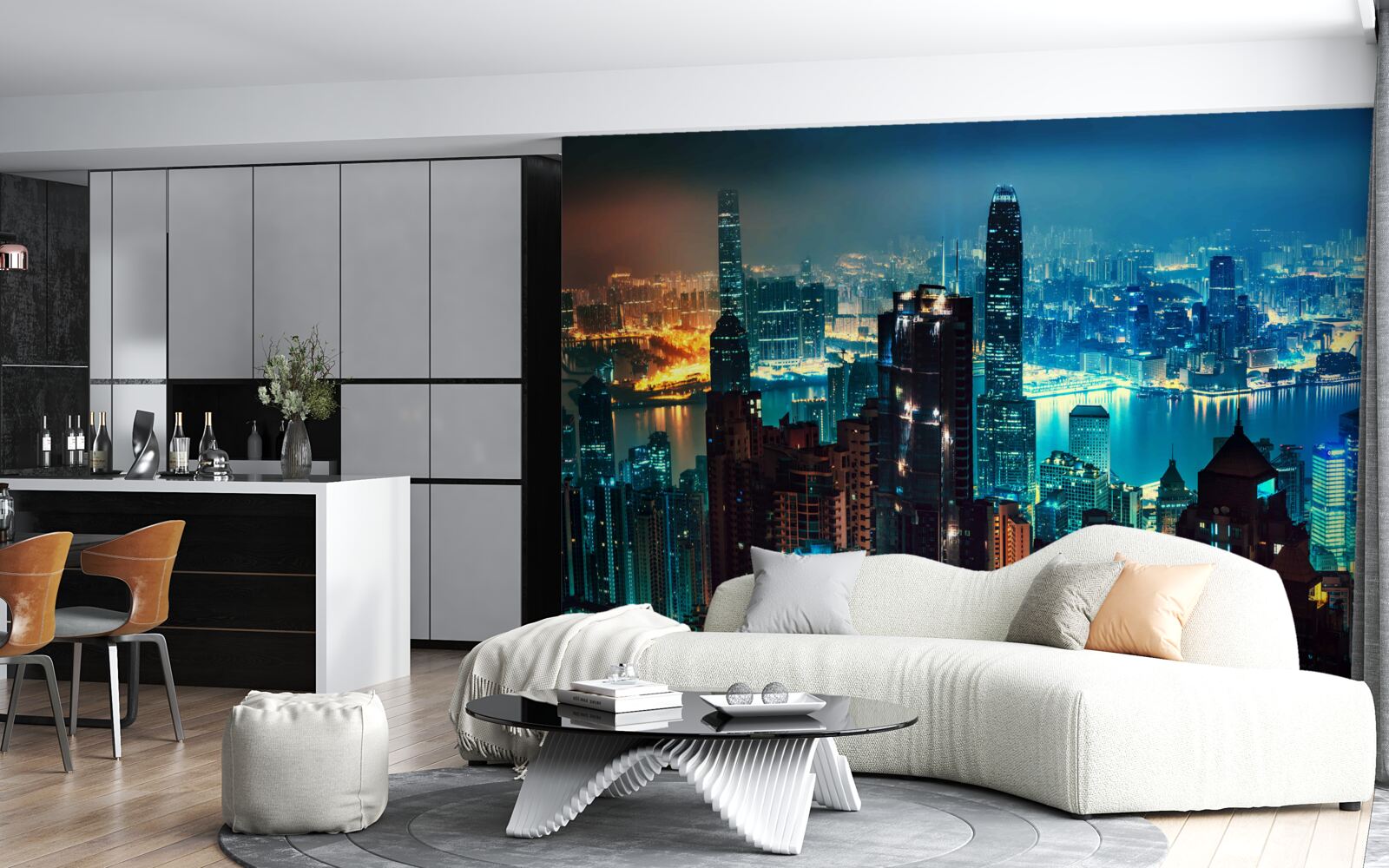 Fototapeta pohľad na veľké mesto v noci