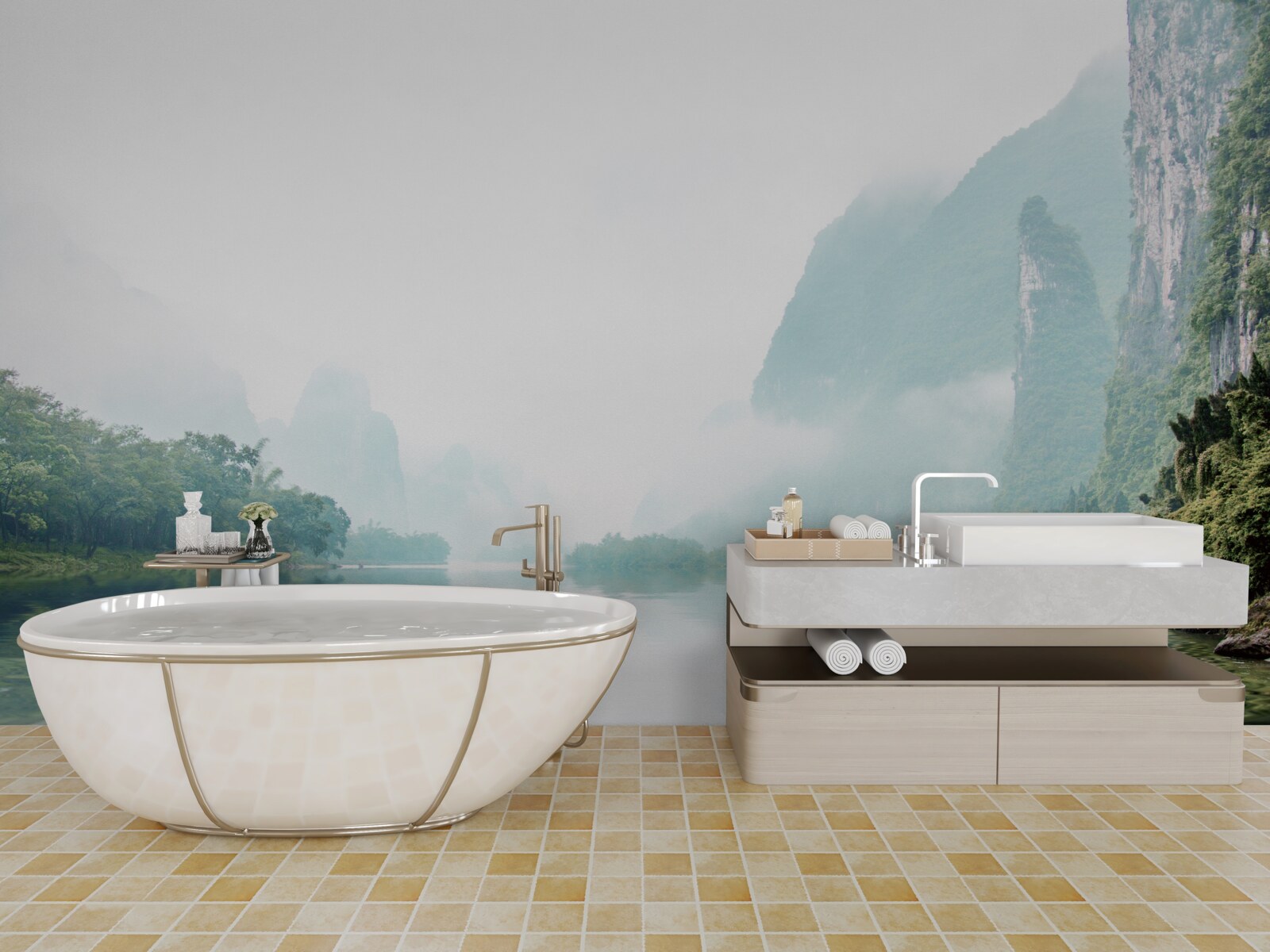 Fototapeta pôsobivá riečna krajina