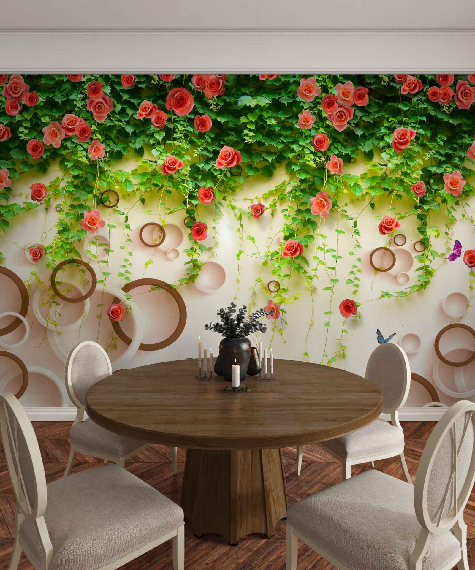 Fototapeta ružová ruže na vinici