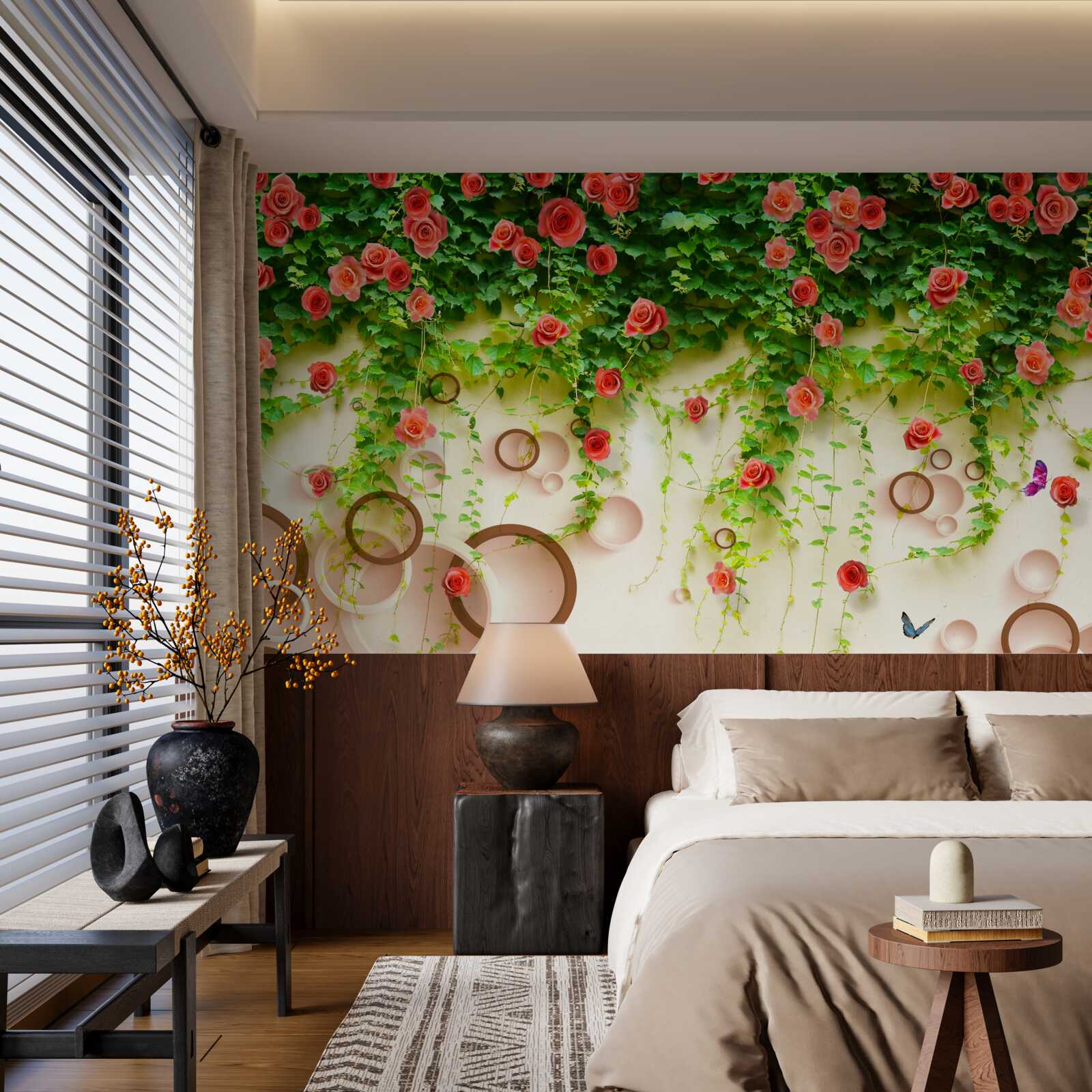 Fototapeta ružová ruže na vinici