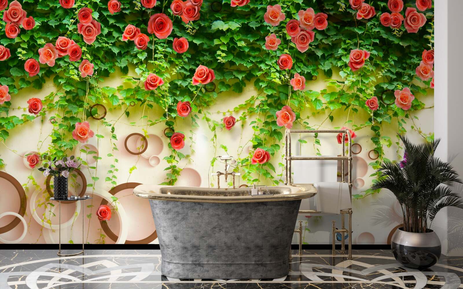 Fototapeta ružová ruže na vinici