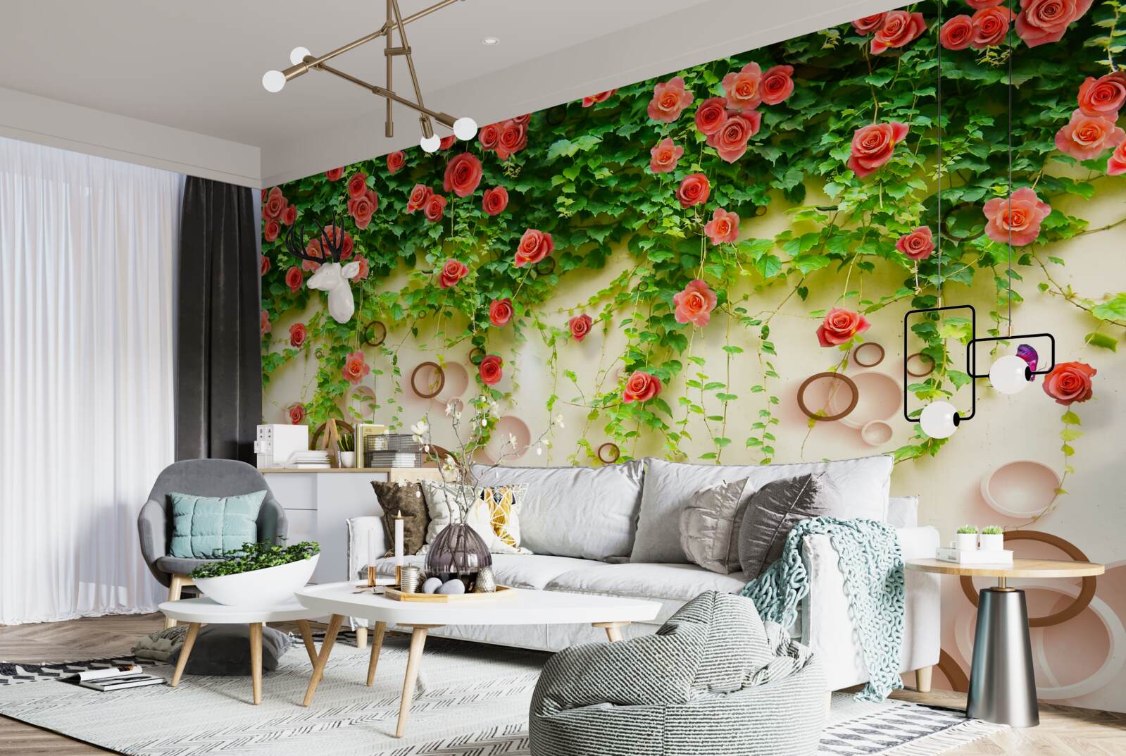 Fototapeta ružová ruže na vinici