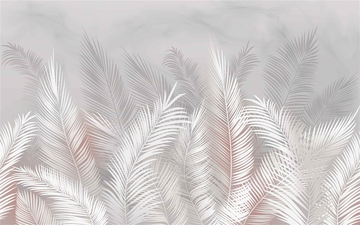 Fototapeta palmové listy na svetlom povrchu
