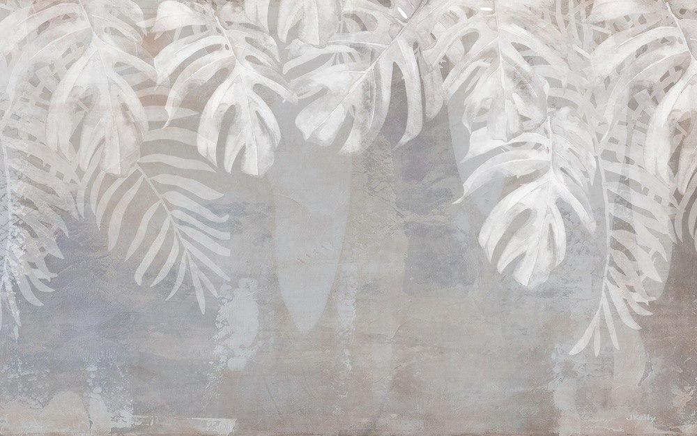 Fototapeta biele palmové listy