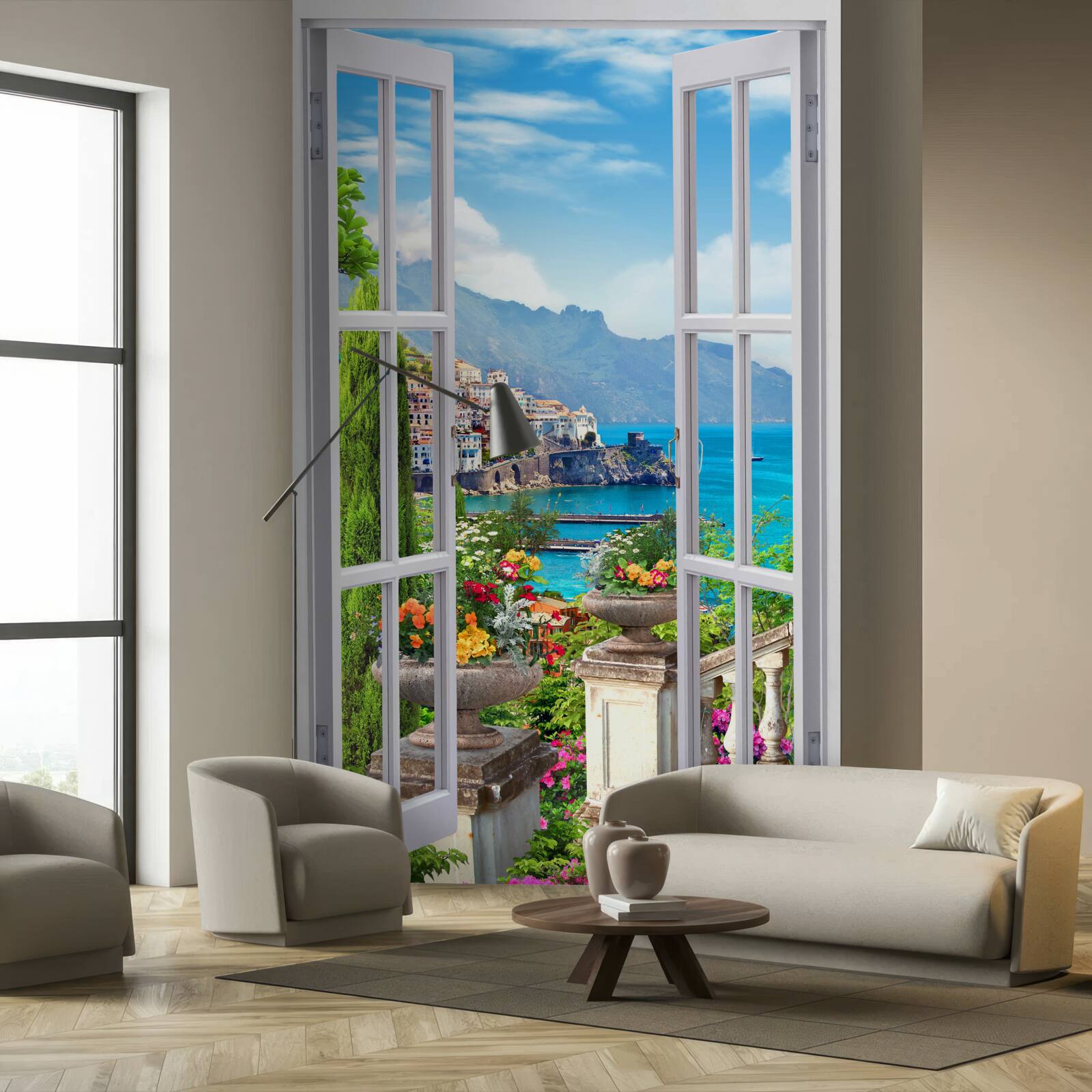 Fototapeta okno ponúka malebný výhľad