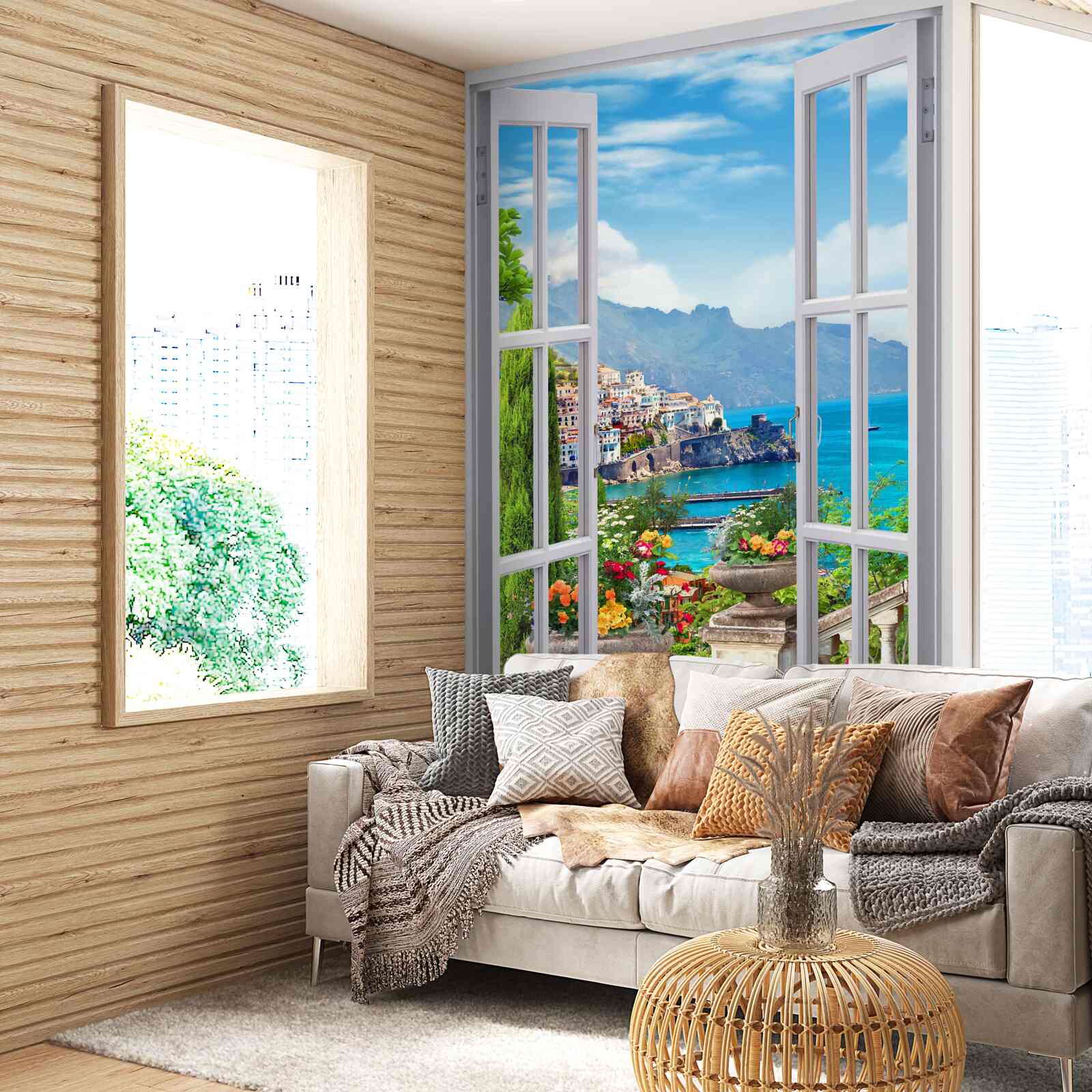 Fototapeta okno ponúka malebný výhľad