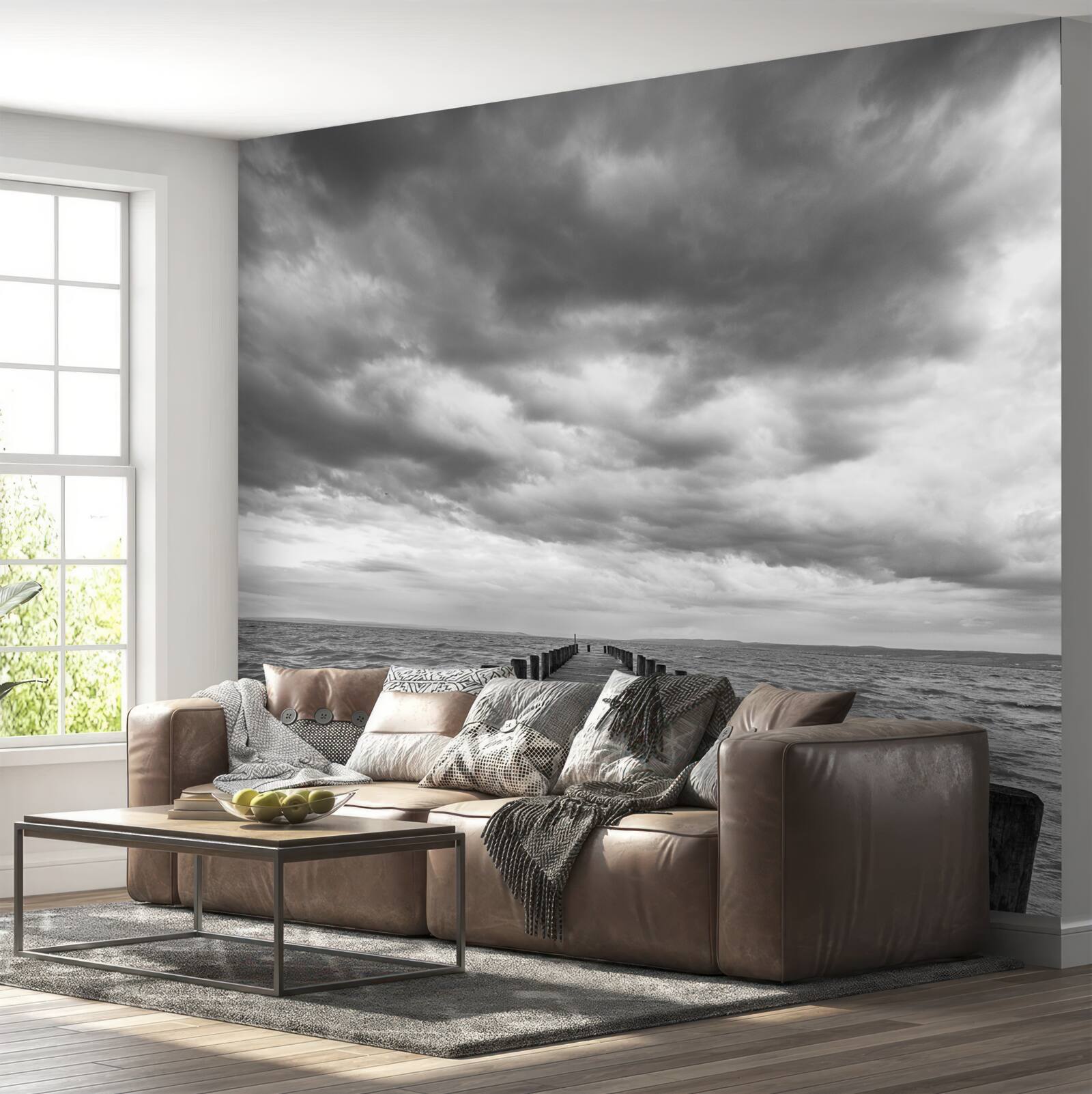 Fototapeta plávajúci most vedúci k moru