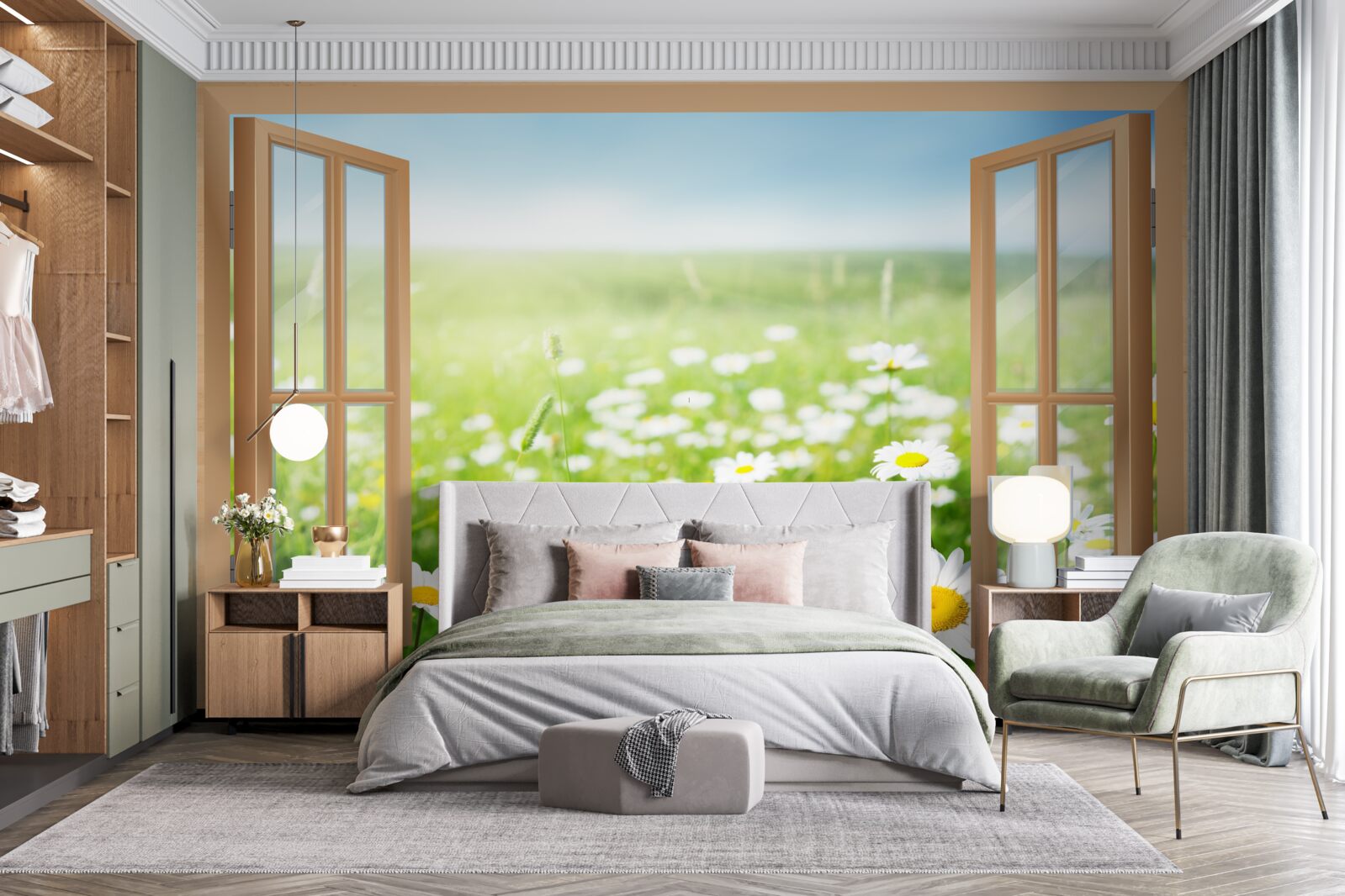 Fototapeta panoráma harmančekového poľa