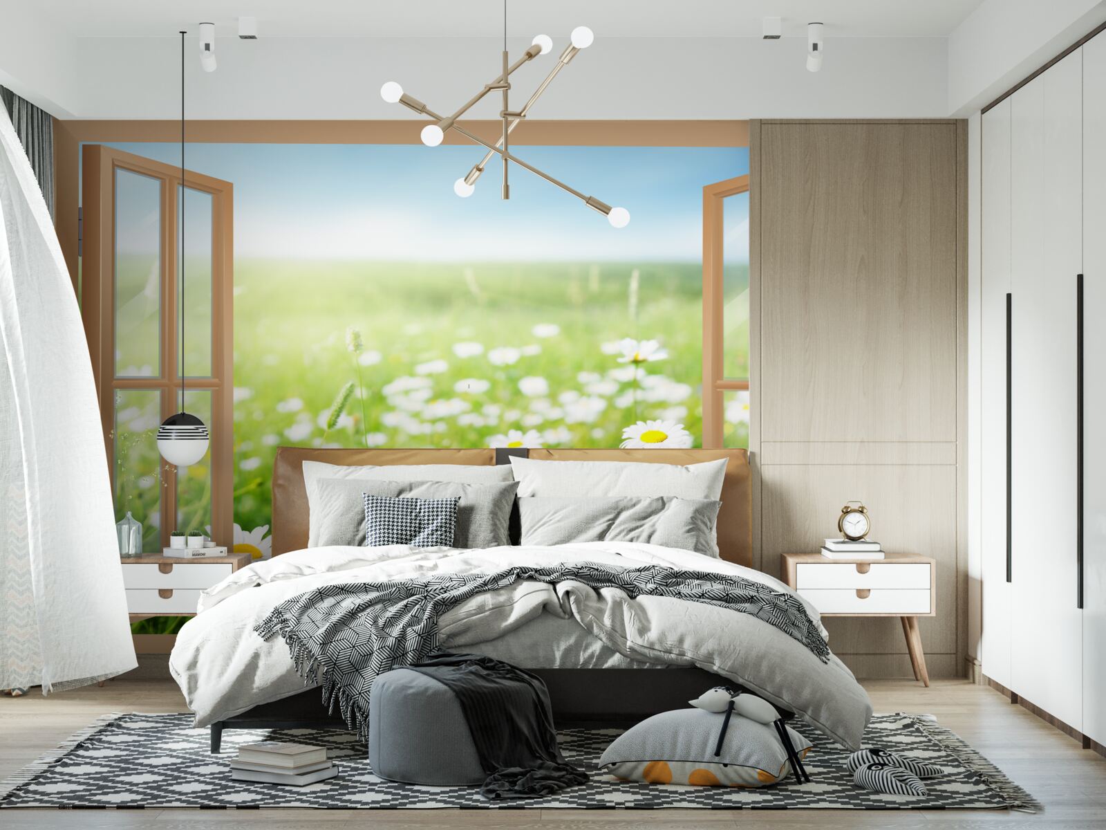 Fototapeta panoráma harmančekového poľa