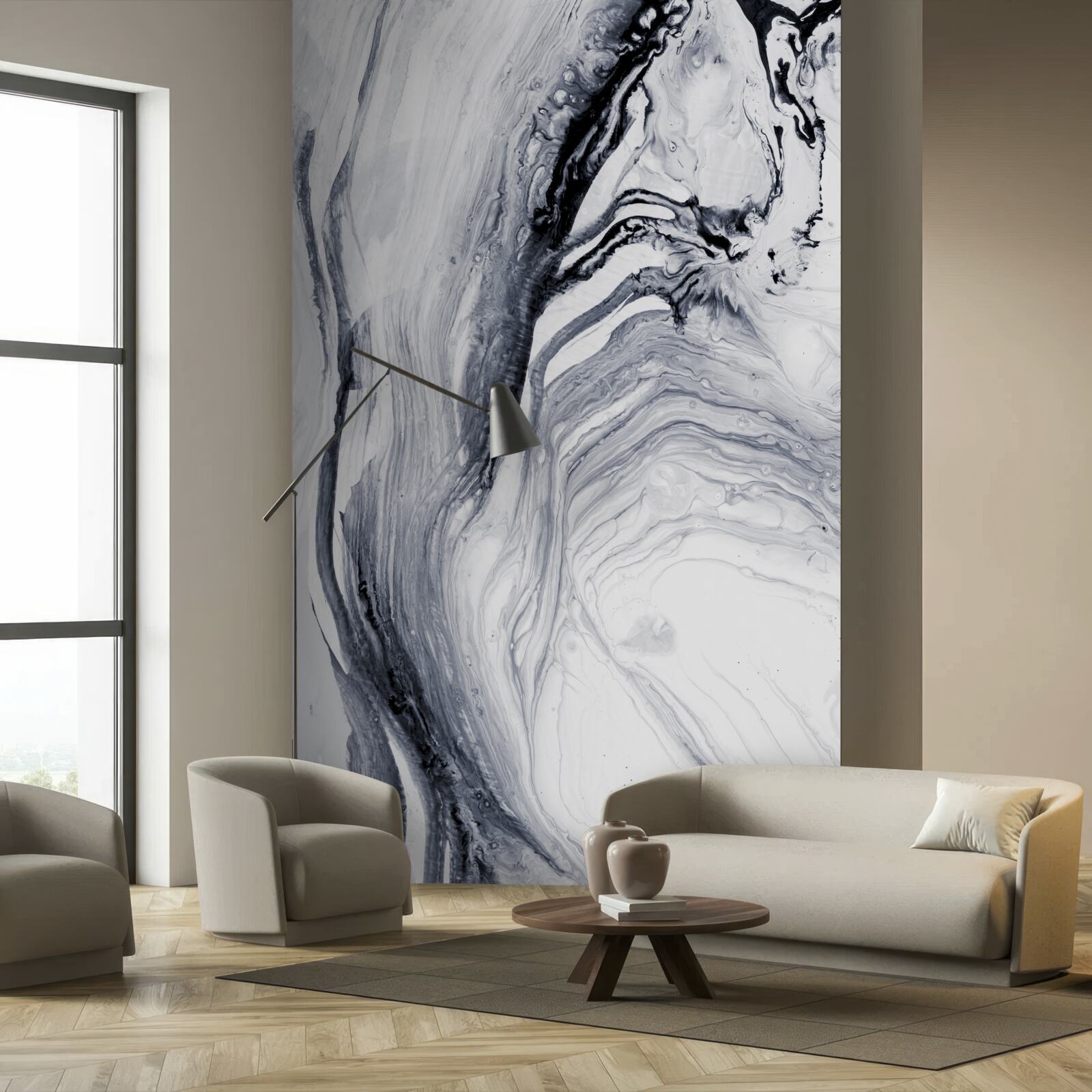 Fototapeta rozmazané šedé vlny